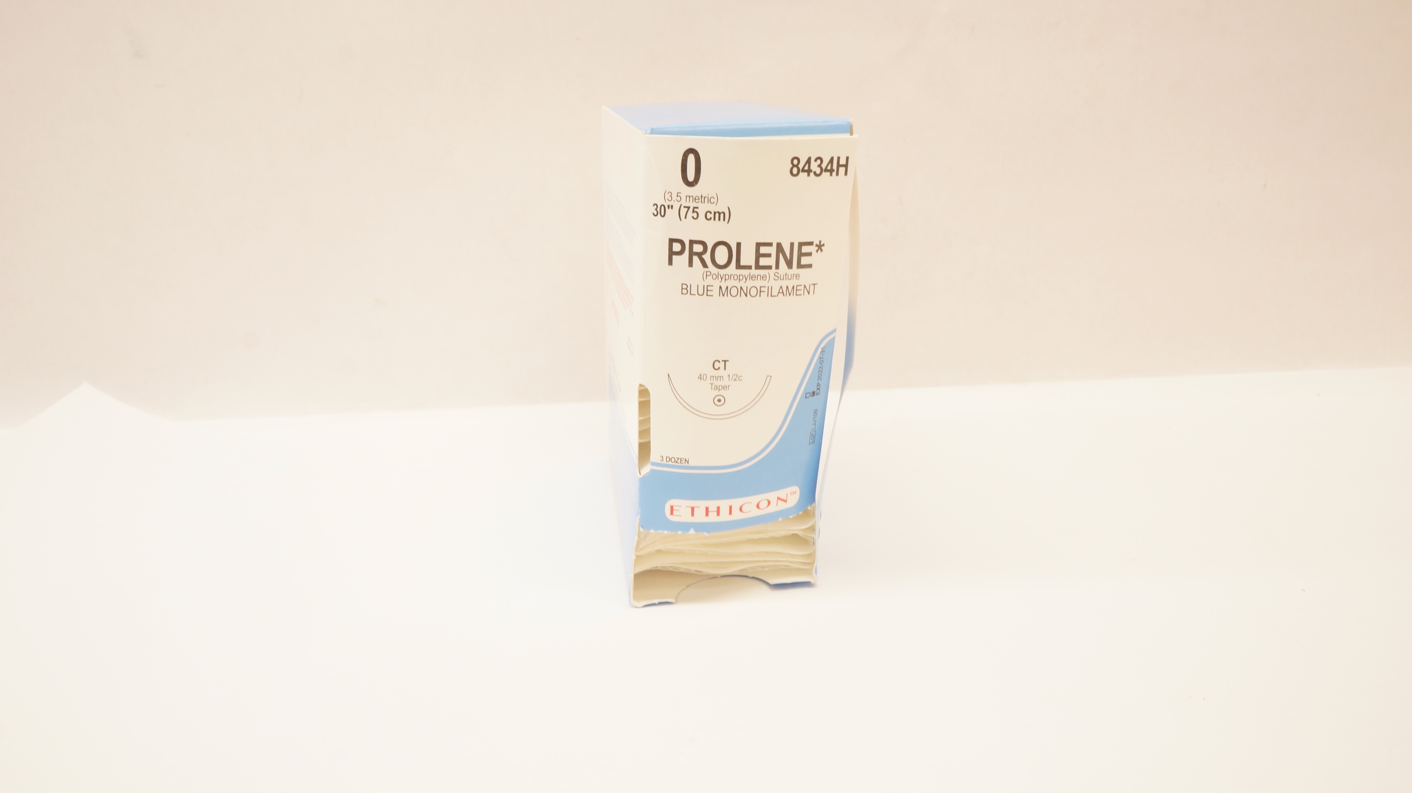 Ethicon 8434H 0 PROLENE Taper Point CT 40mm 1/2c 30 inch - Box of 36 (x)