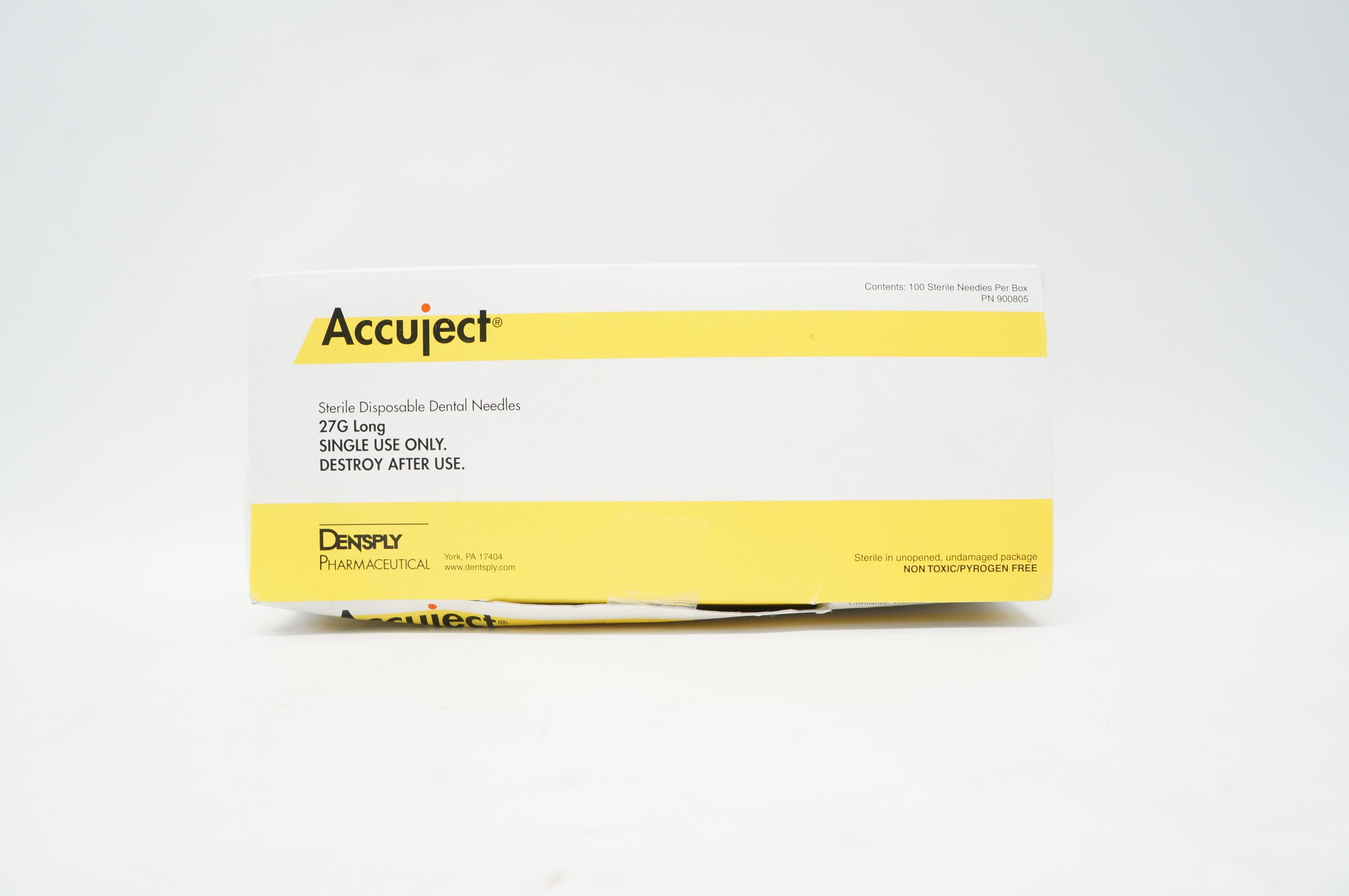 Densply PN 900805 Accuject 27G Long Sterile Disposable Dental Ndles-Box of100(x)