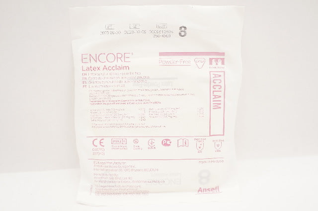 Ansell 5795005 Encore Latex Acclaim Surgical Gloves Powder-Free, Size 8