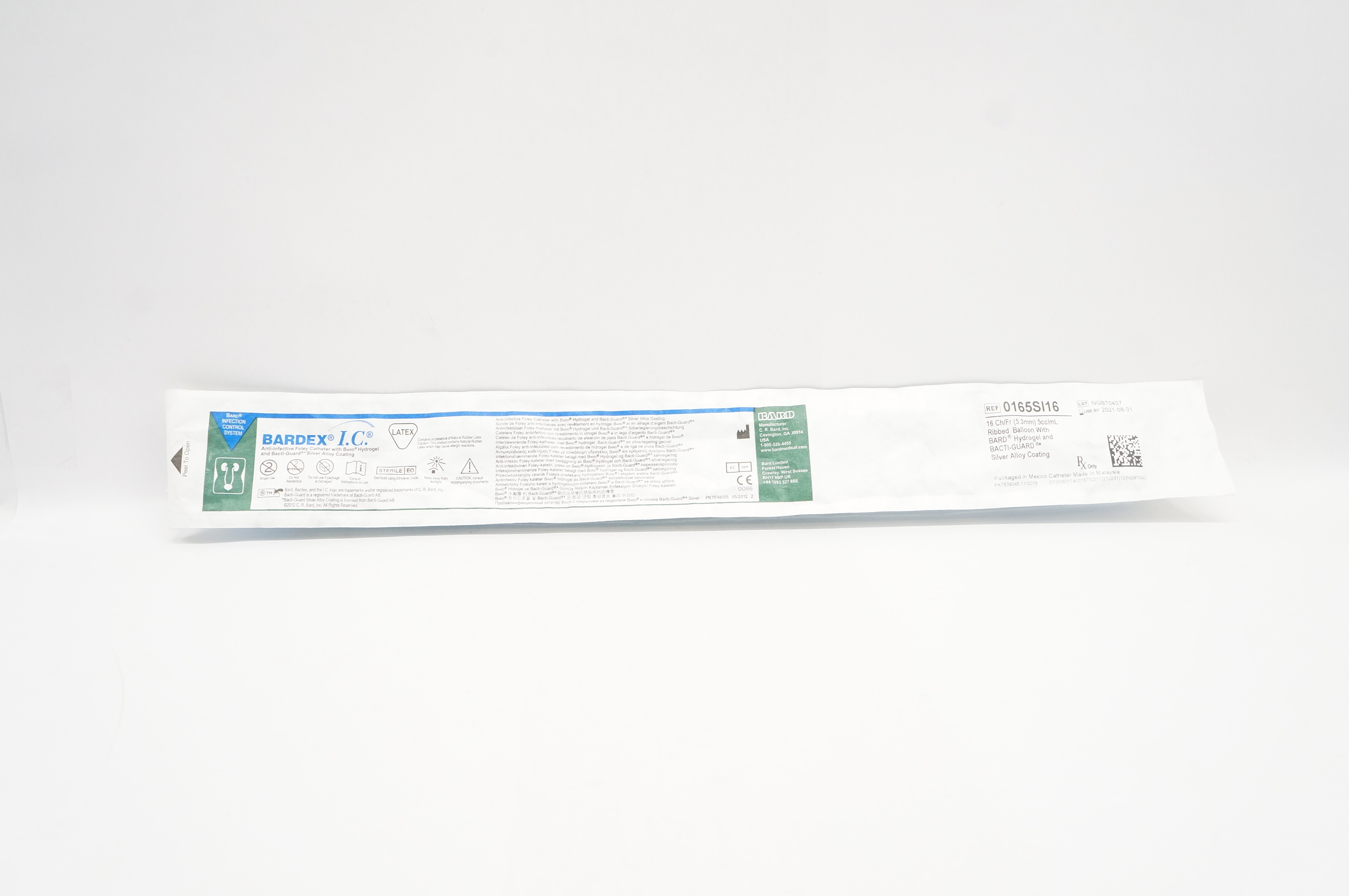 Bard 0165SI16 Bardex I.C. Anti-Infective Foley Cath. 16Ch/Fr 5cc/mL Balloon (x)