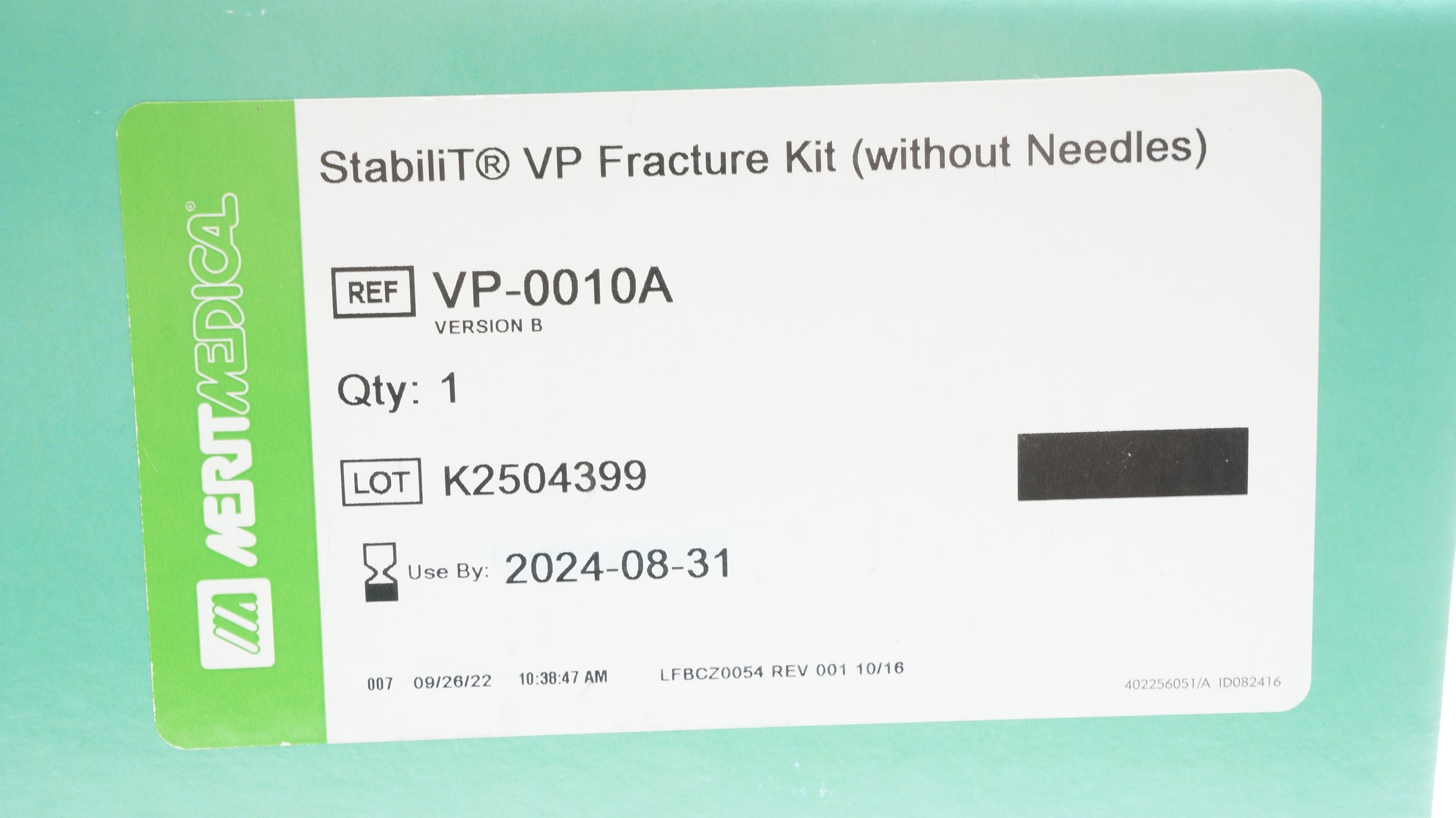Merit Medical VP-0010A StabiliT VP Fracture Kit Without Ndles (x)