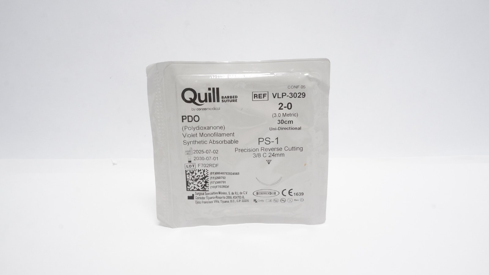 Quill VLP-3029 Barbed Suture 2-0 30cm Violet PS-1