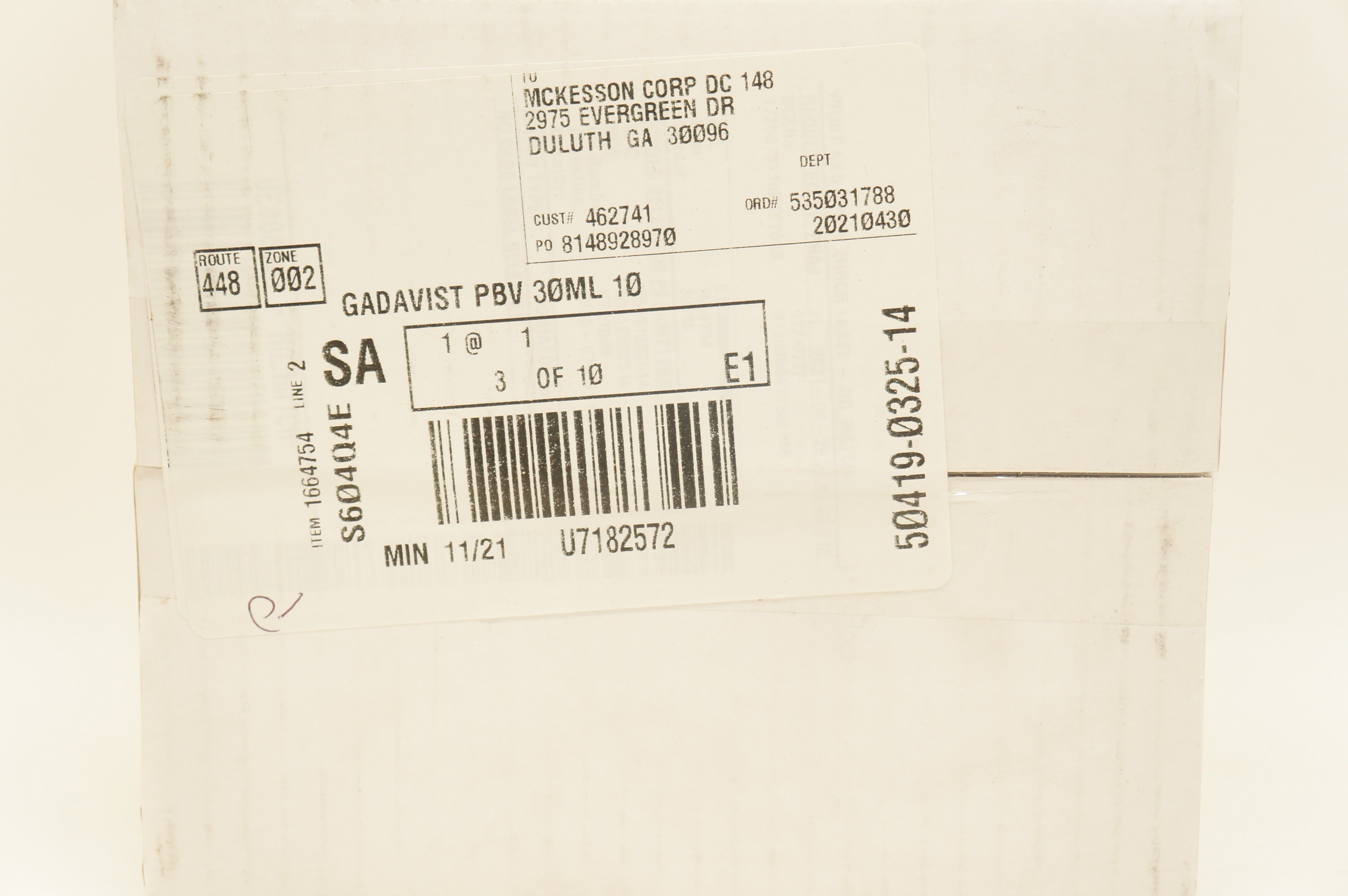 Novant 50419-0325-14 Gadavist PBV 30ml - Box of 10