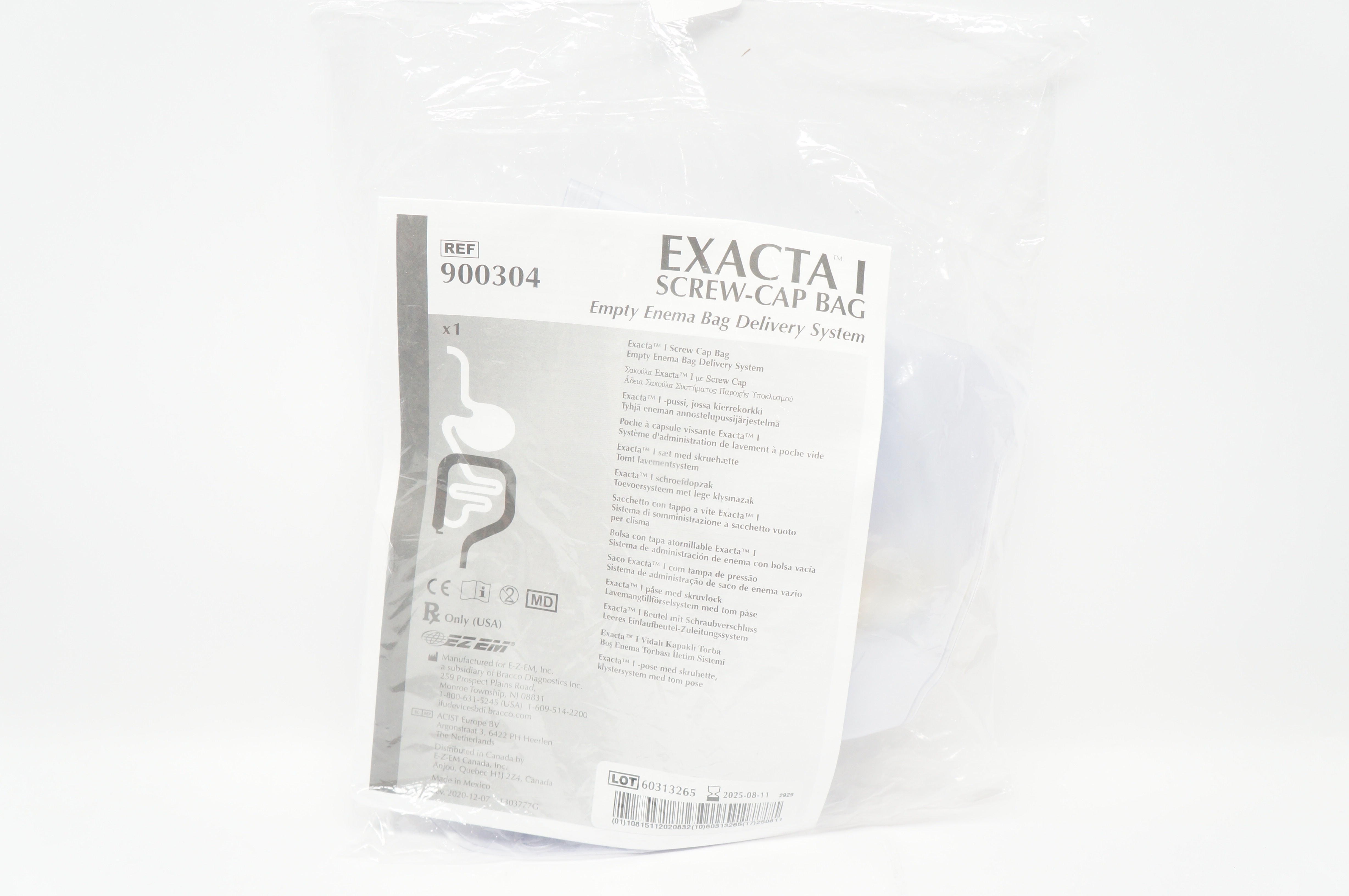 EZEM 900304 EXTRA I Screw-Cap Bag, Empty Enema Bag Delivery System