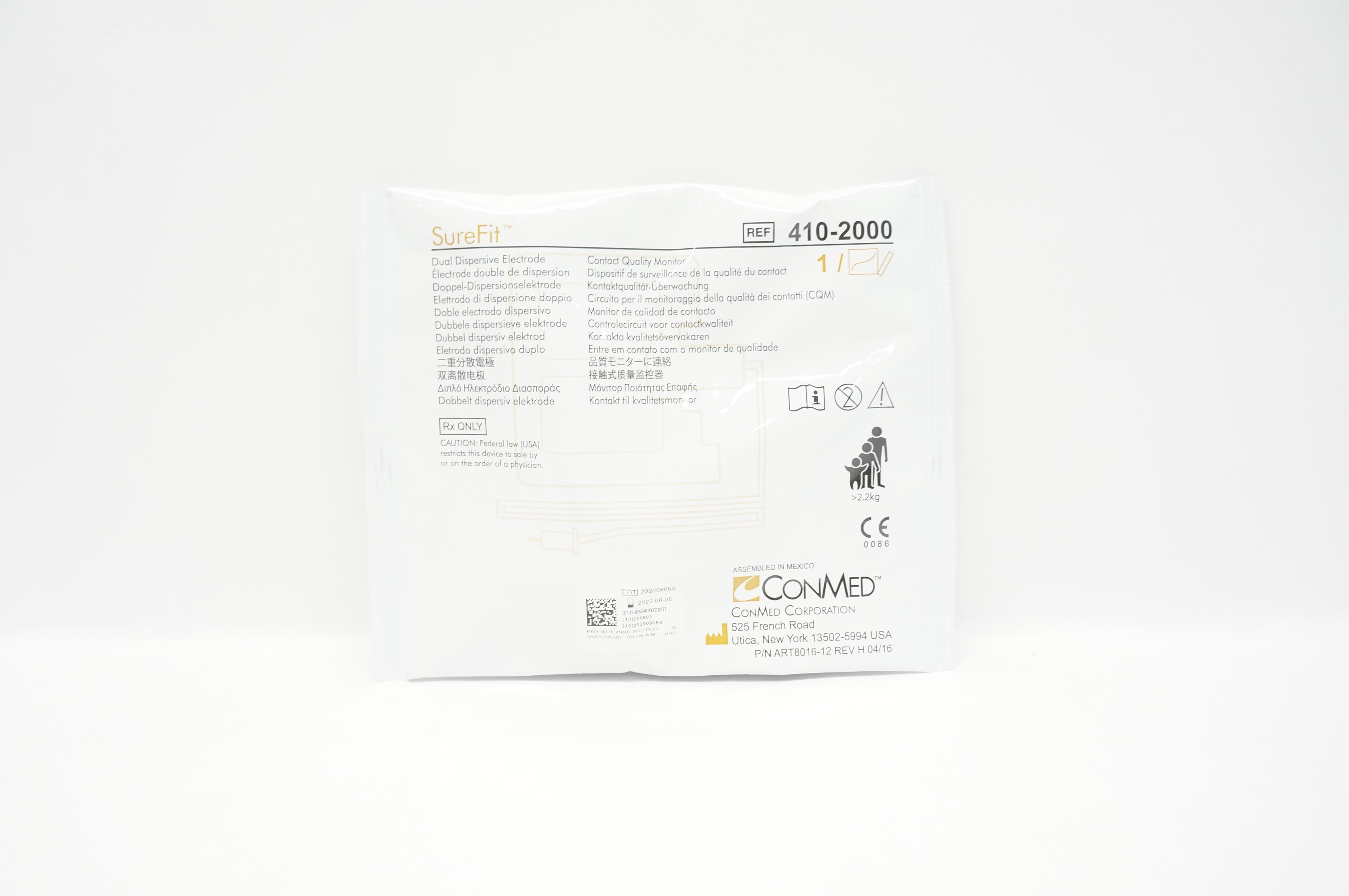 ConMed 410-2000 SureFit Dual Dispersive Electrode (x)