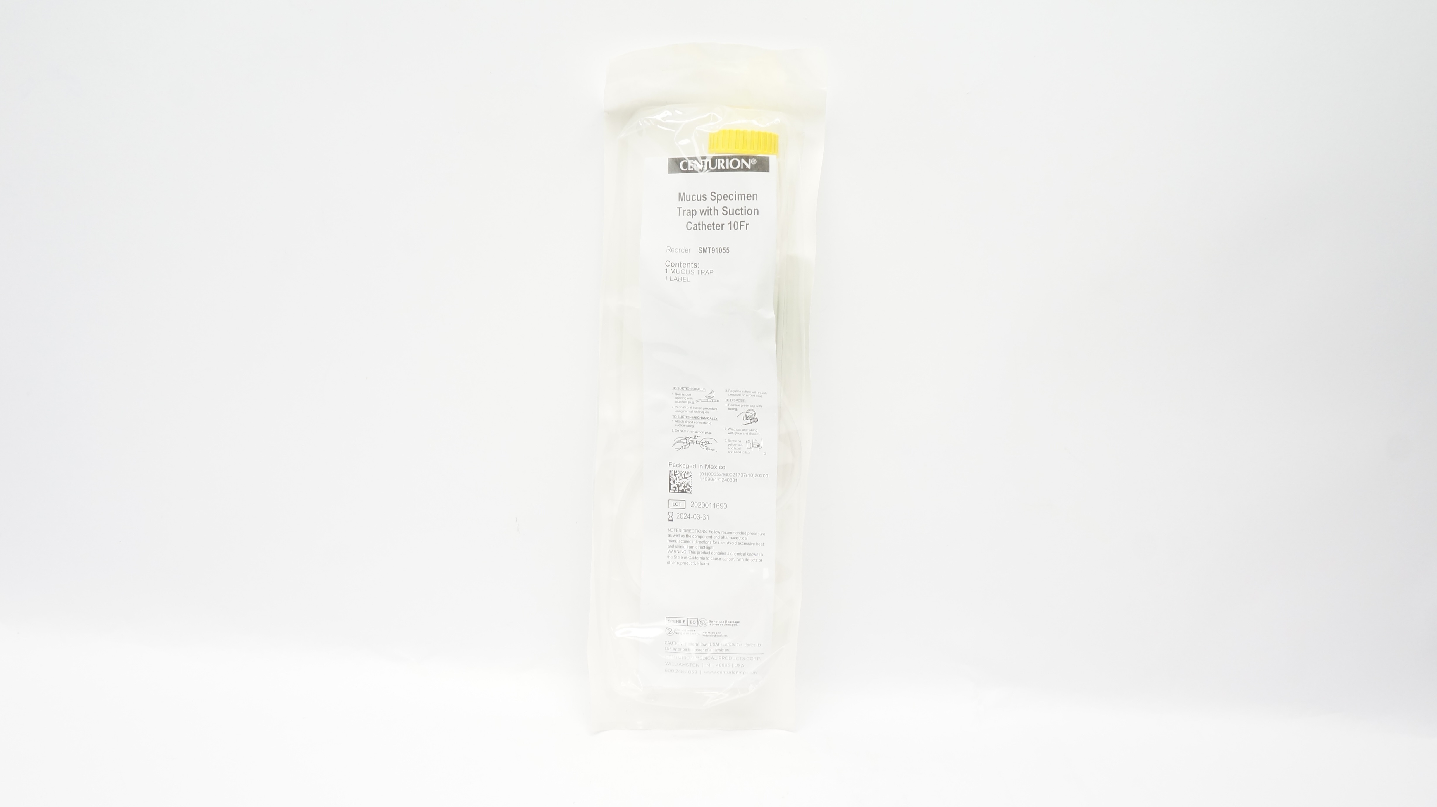 Centurion SMT91055 Mucus Specimen Trap W/Suction Cath. 10Fr (x)