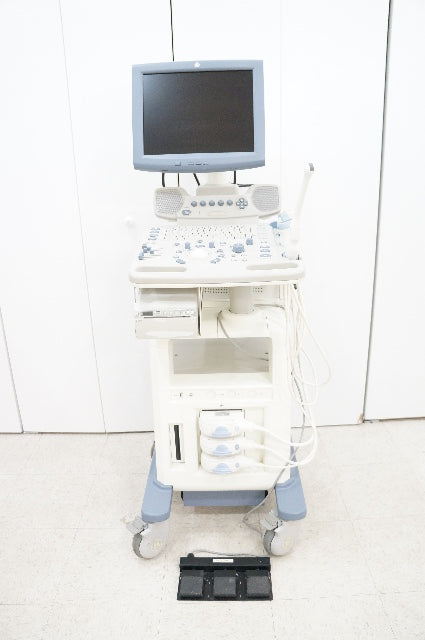 GE Logiq P5 Ultrasound Machine With 3 Transducers & Pedals