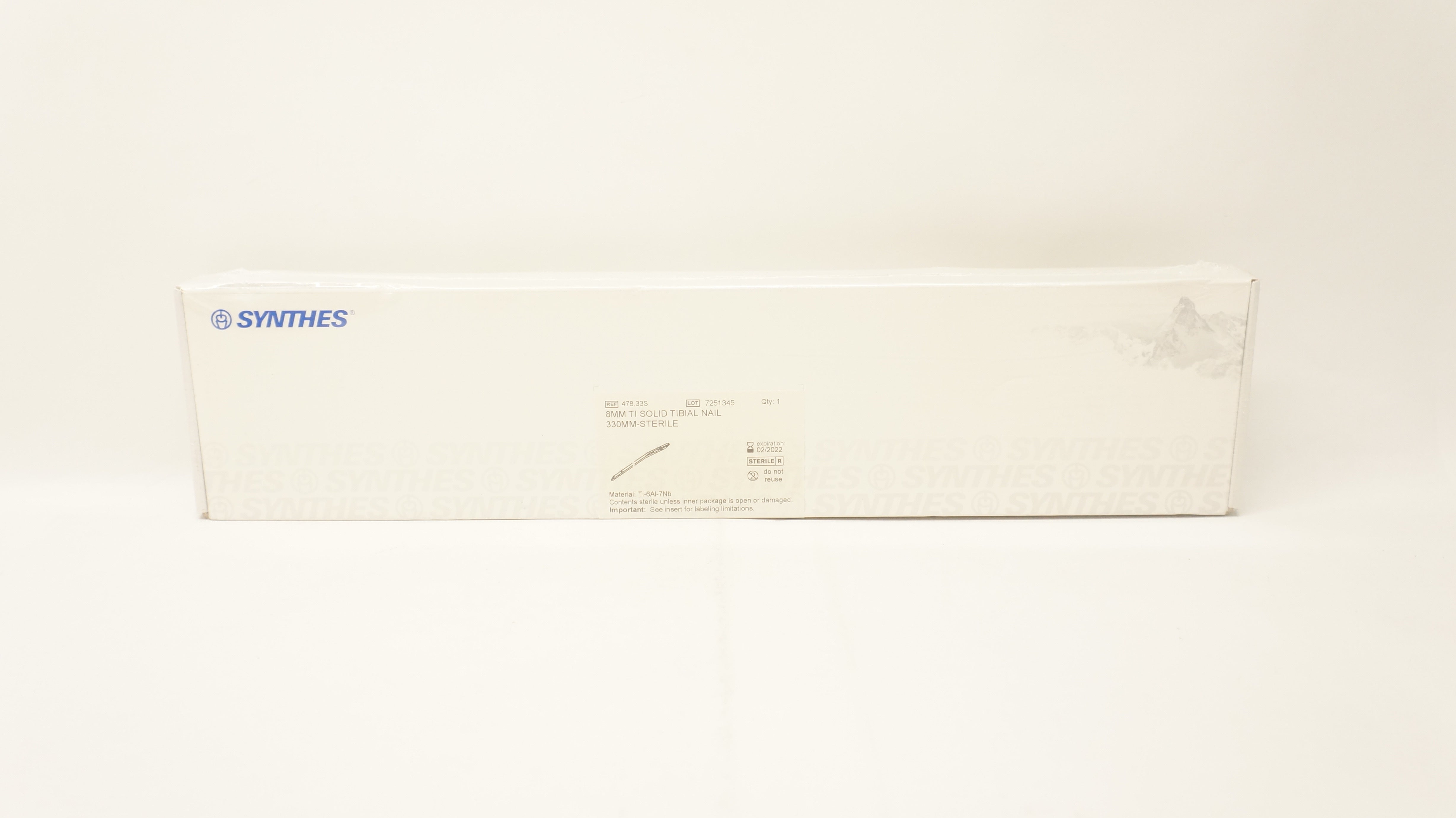 Synthes 478.33S 8mm Ti Solid Tibial Nail 330mm