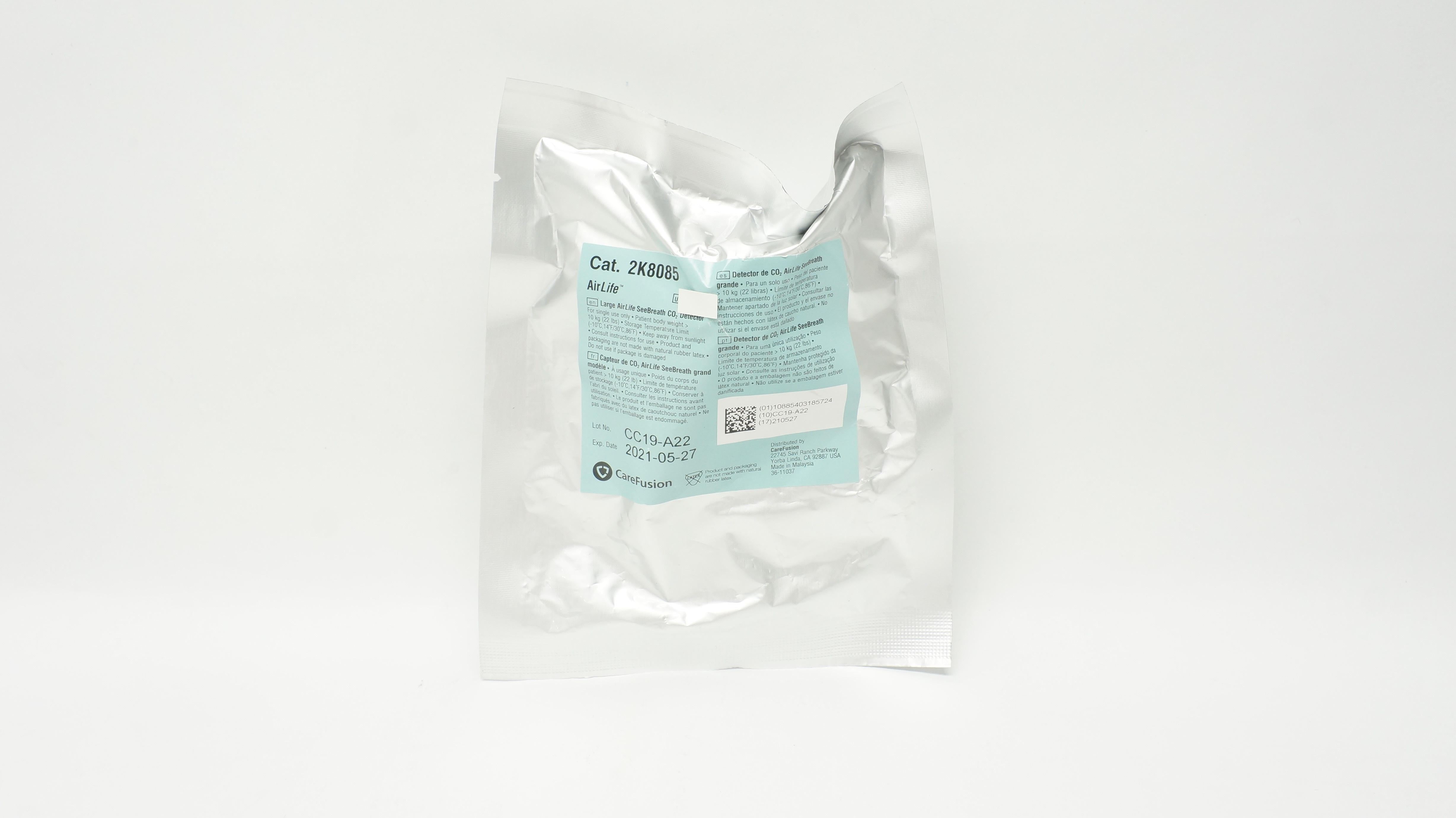 CareFusion 2K8085 AirLife Large SeeBreath CO2 Detector >22lbs (x)