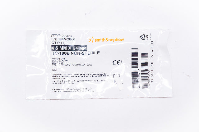 Smith&Nephew 71225064 TC-100 Non-Sterile Cortical Screw 4.5mm x 64mm