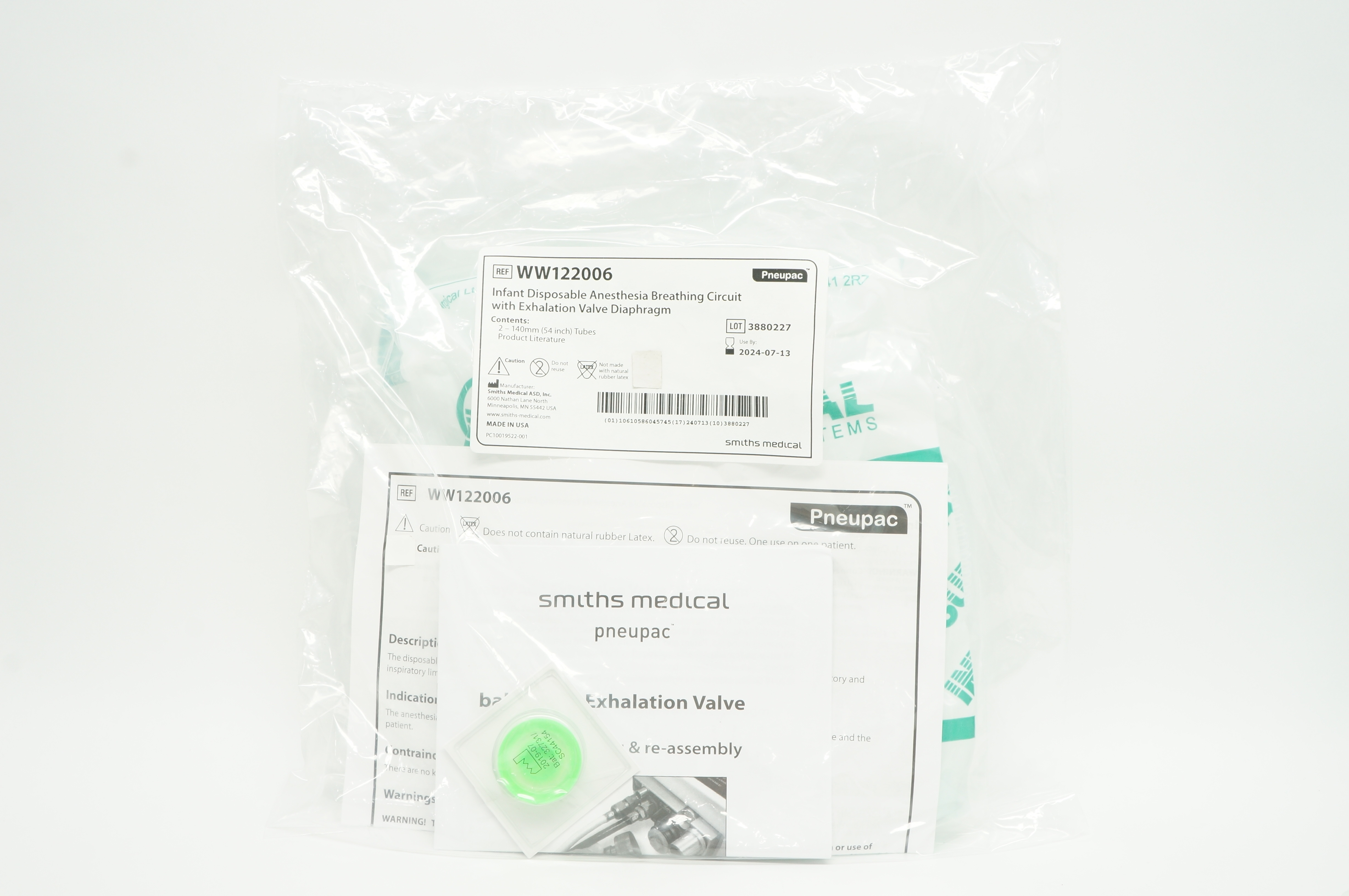 Smiths Medical WW122006 Infant Anesthesia Breathing Circuit 54in. (x) -Pack of 2