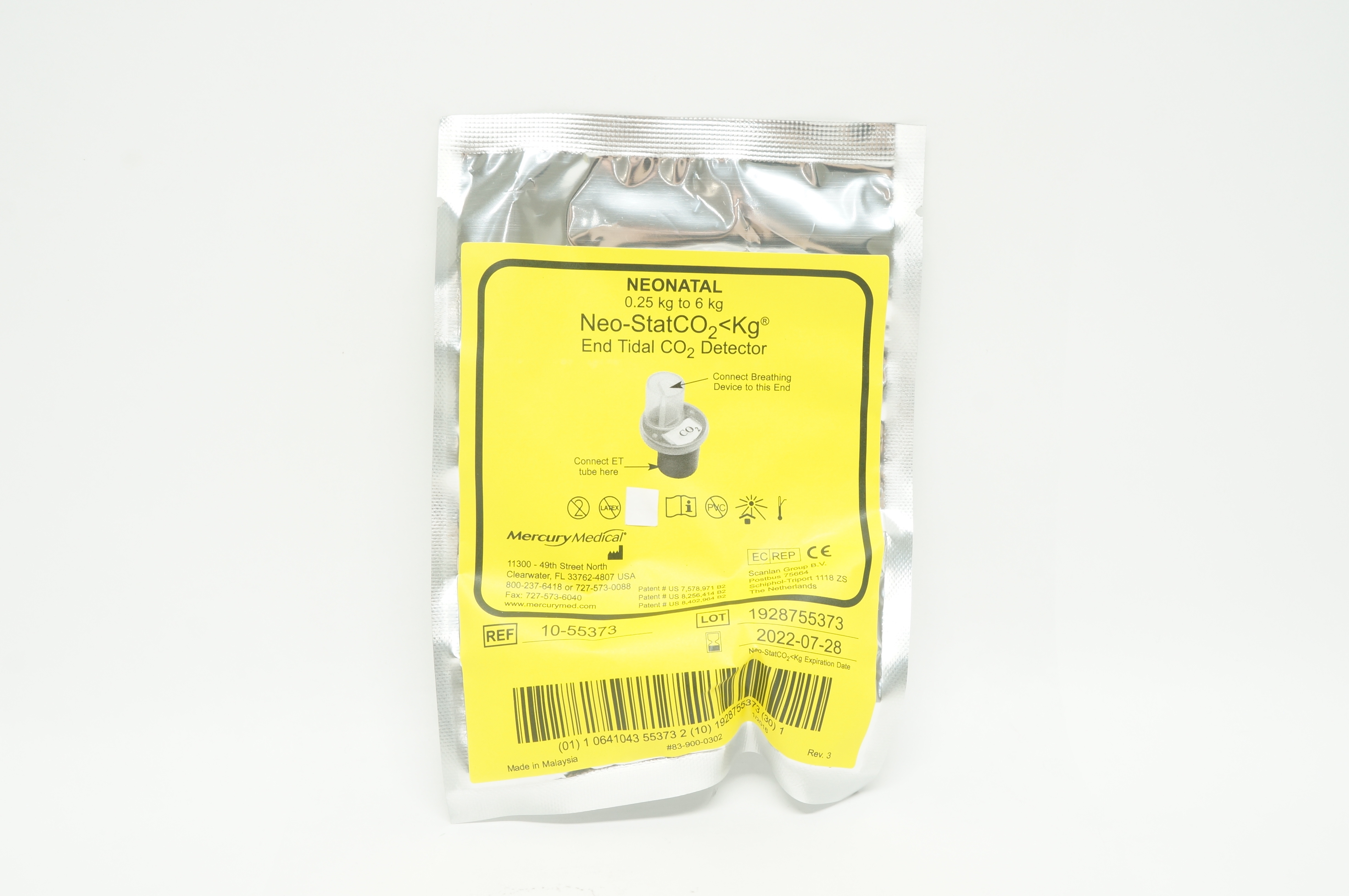 Mercury Medical 10-55373 NEONATAL Neo-StatCO2<Kg End Trial CO2 Detector (x)