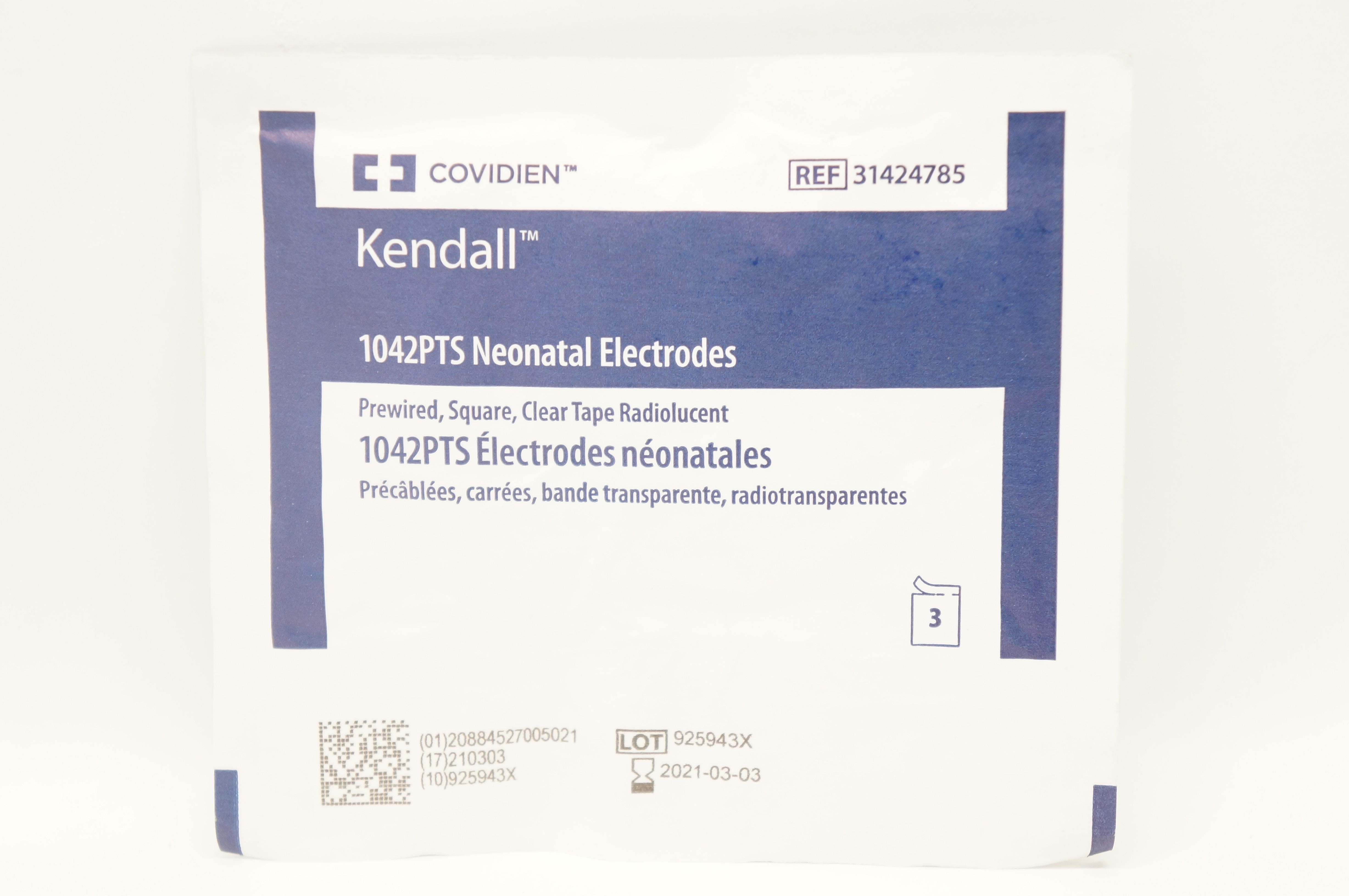 Covidien 31424785 Kendall 1042PTS Neonatal Electrodes (x) - Pack of 3