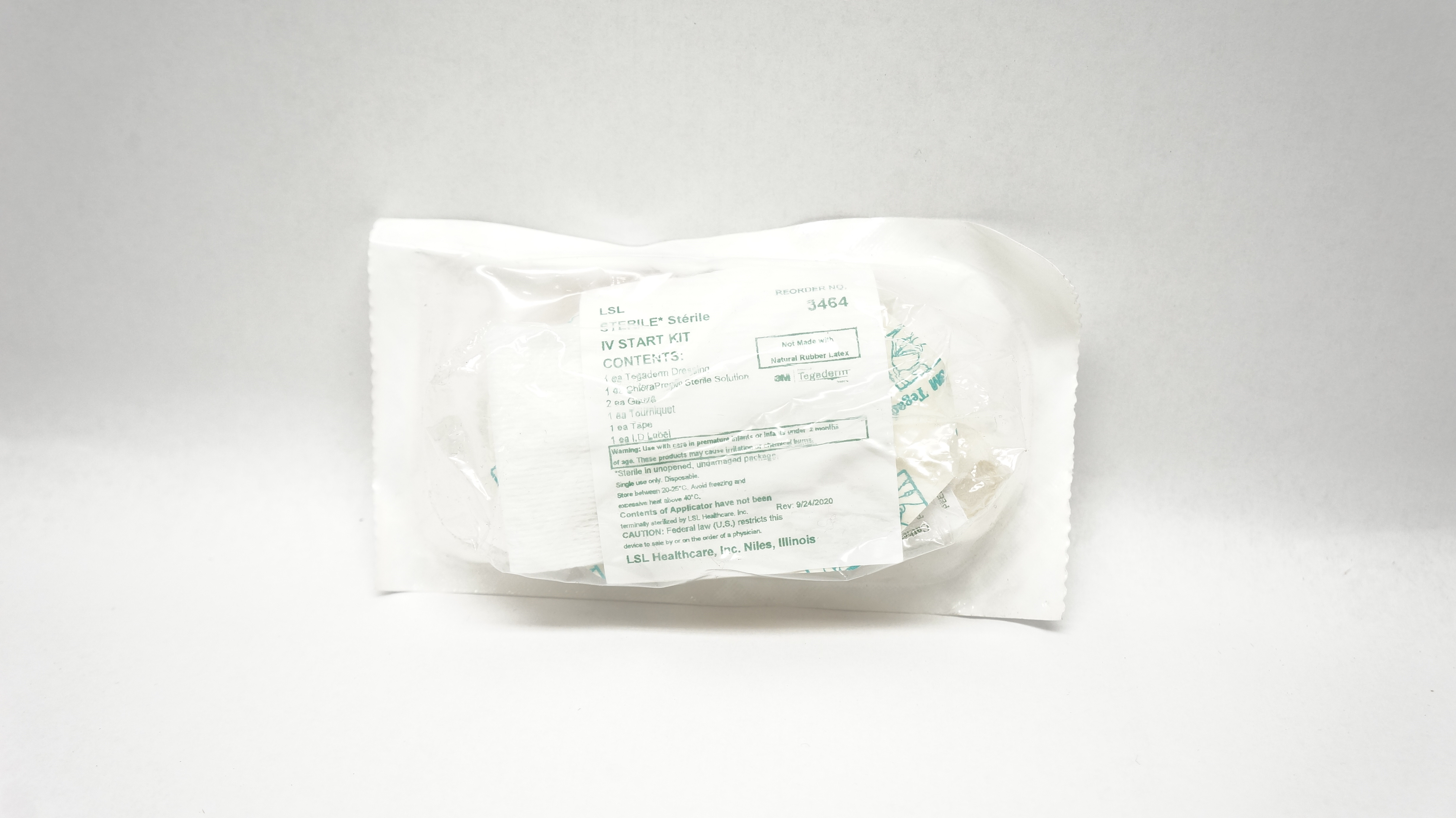 3M 3464 Tegaderm LSL Sterile IV Start Kit