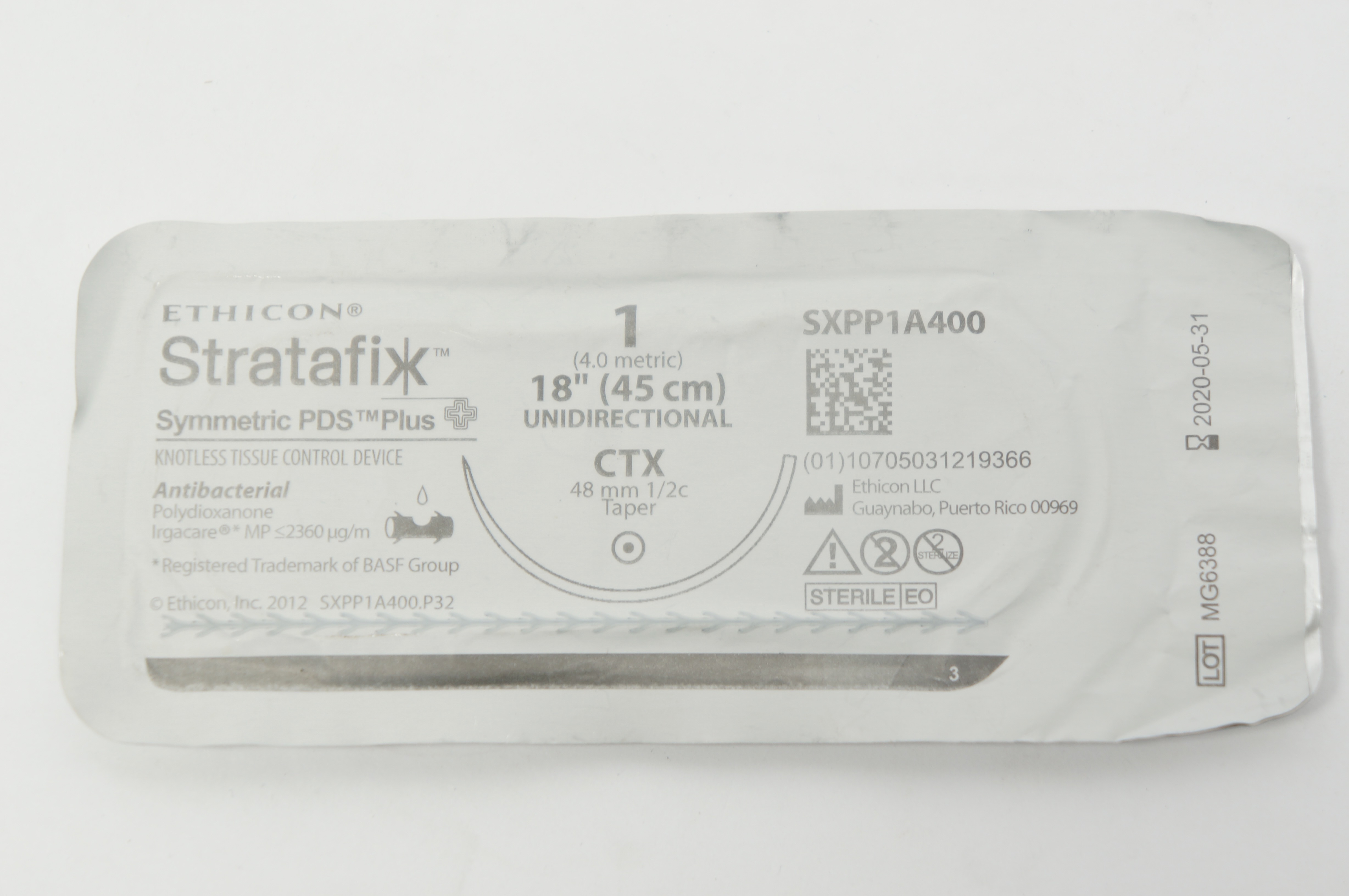 Ethicon SXPP1A400 1 Stratafix PDS Symmetric Plus CTX 48mm 1/2c Taper 18inch (x)