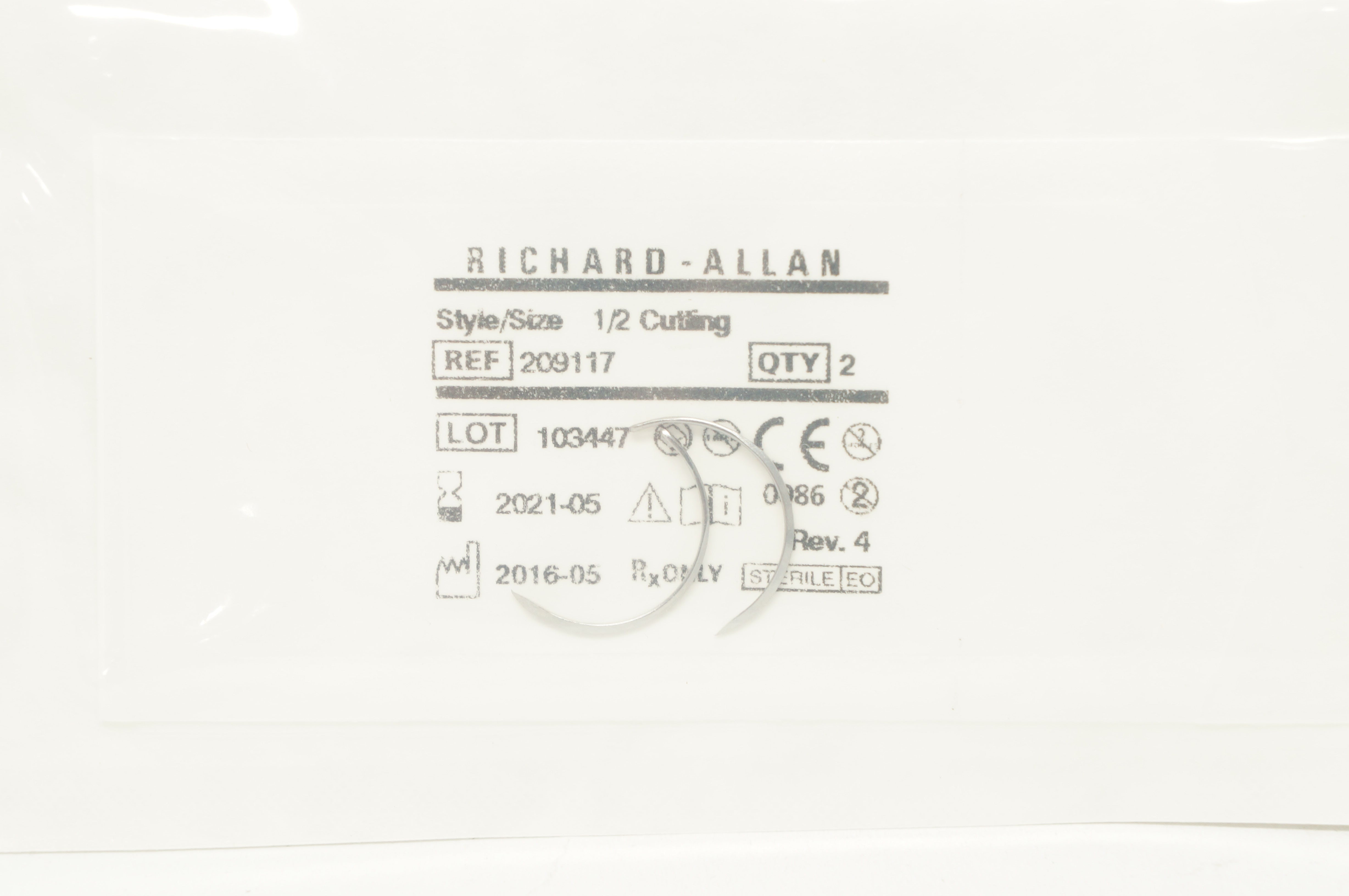 Richard-Allan 209117 Ndle 1/2 Circle Reverse Cutting .030inch x 1.063inch (x)