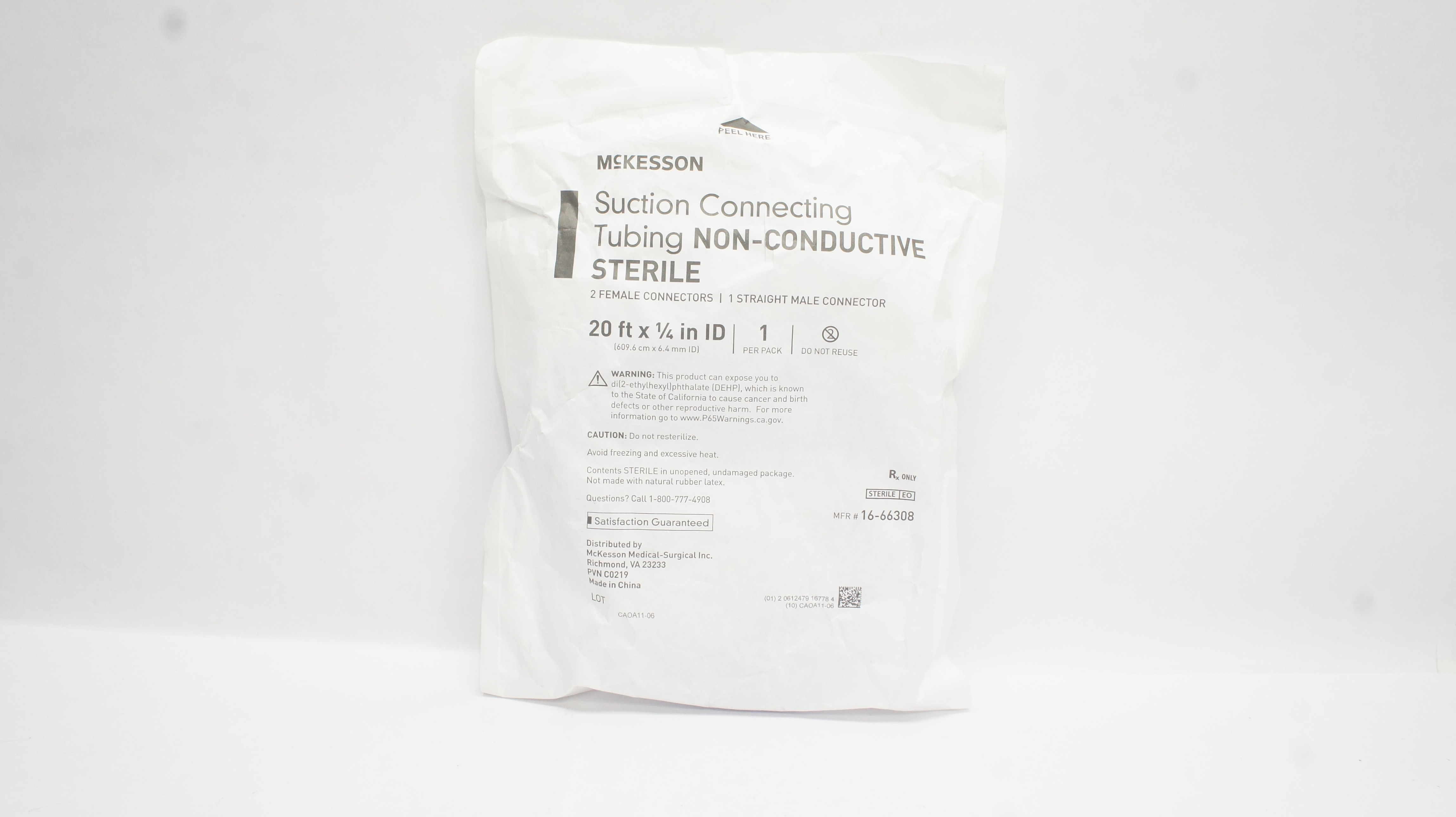 McKesson 16-66308 Suction Connecting Tubing Non-Conductive 20ft. x 1/4inch ID.