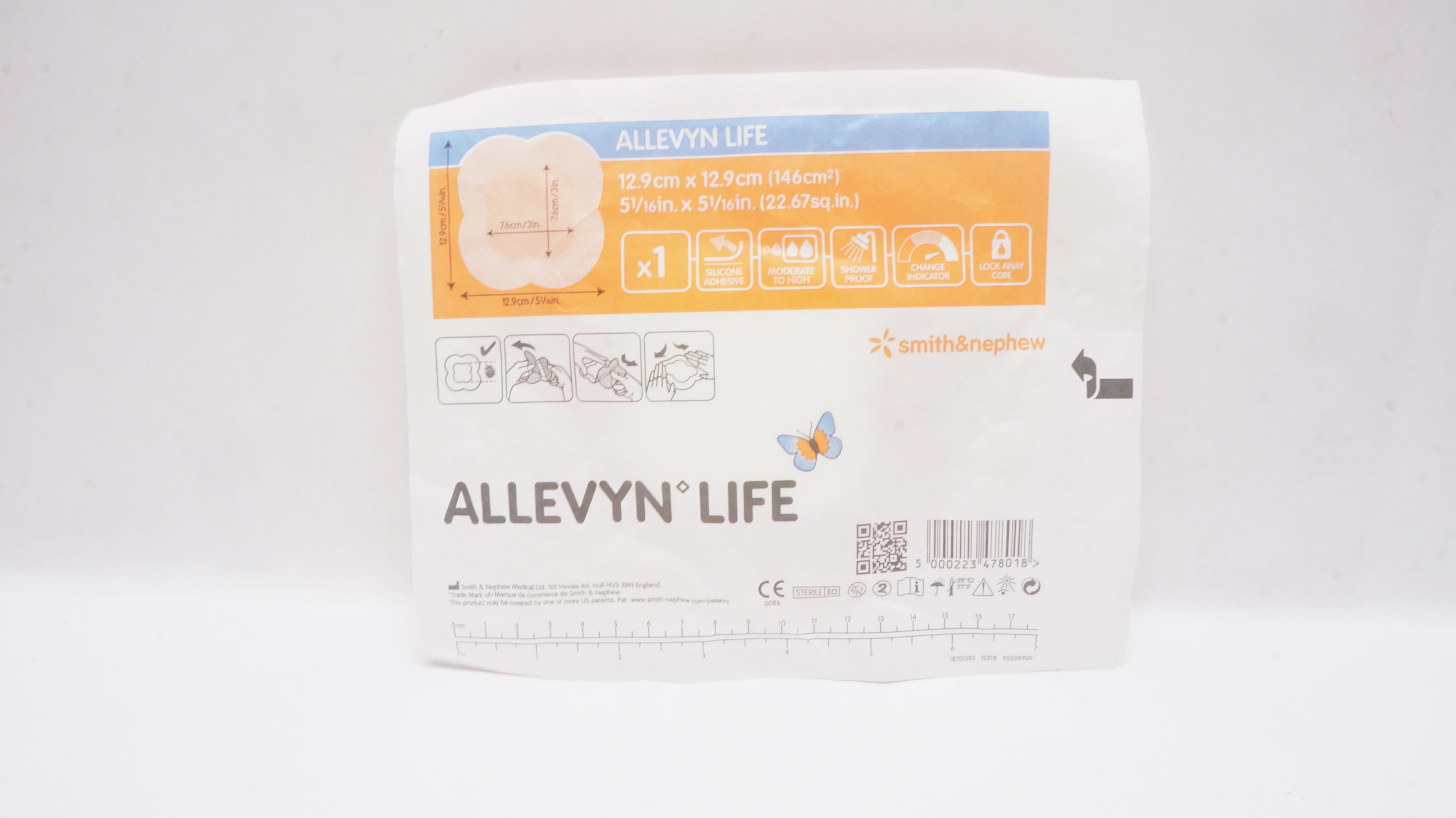 Smith&Nephew 66801068 Allevyn Life 5 1/16inch x 5 1/16inch