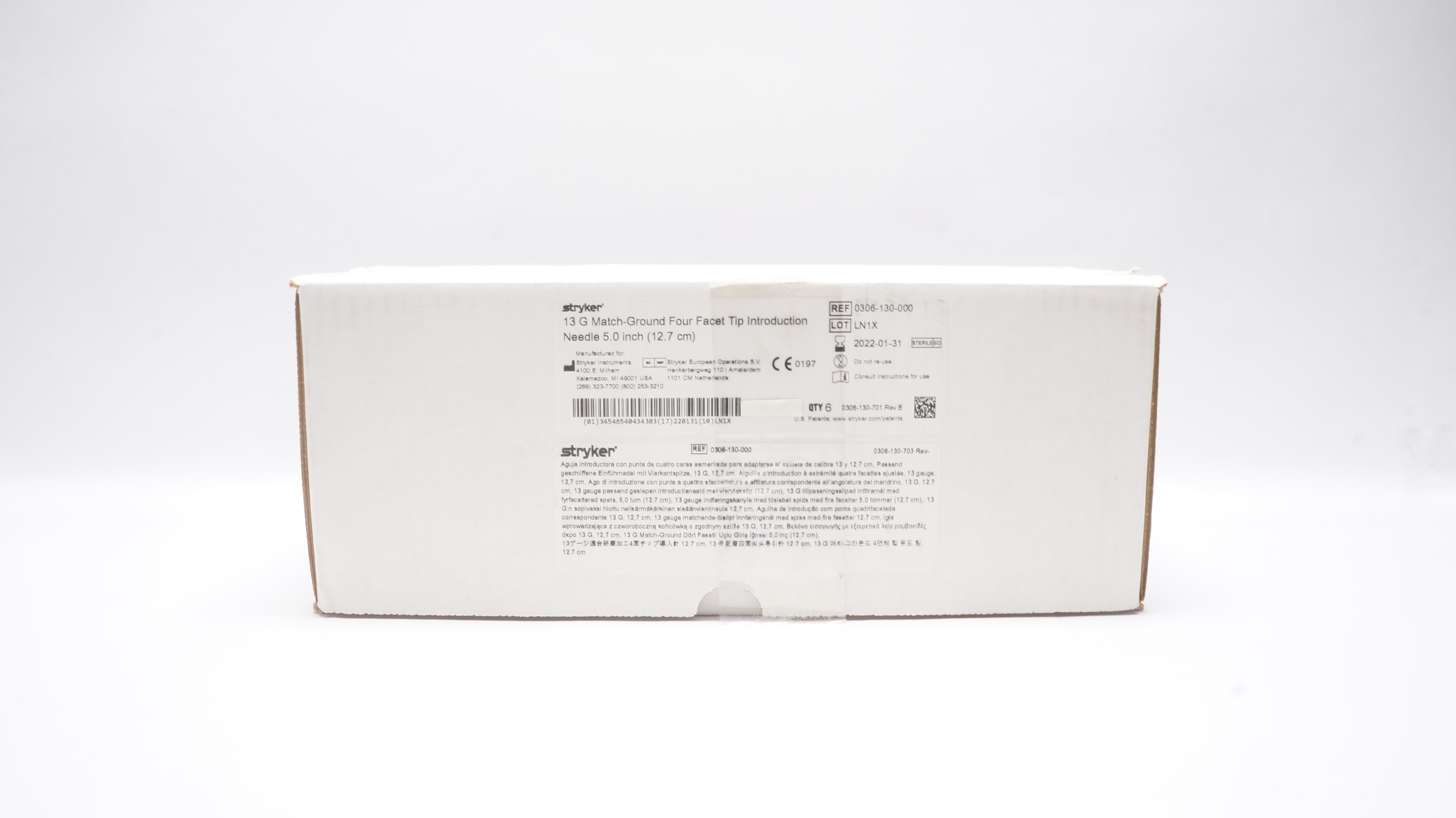 Stryker 0306-130-000 13G Match-Ground Introduction Ndle 5.0inch (x) - Box of 6