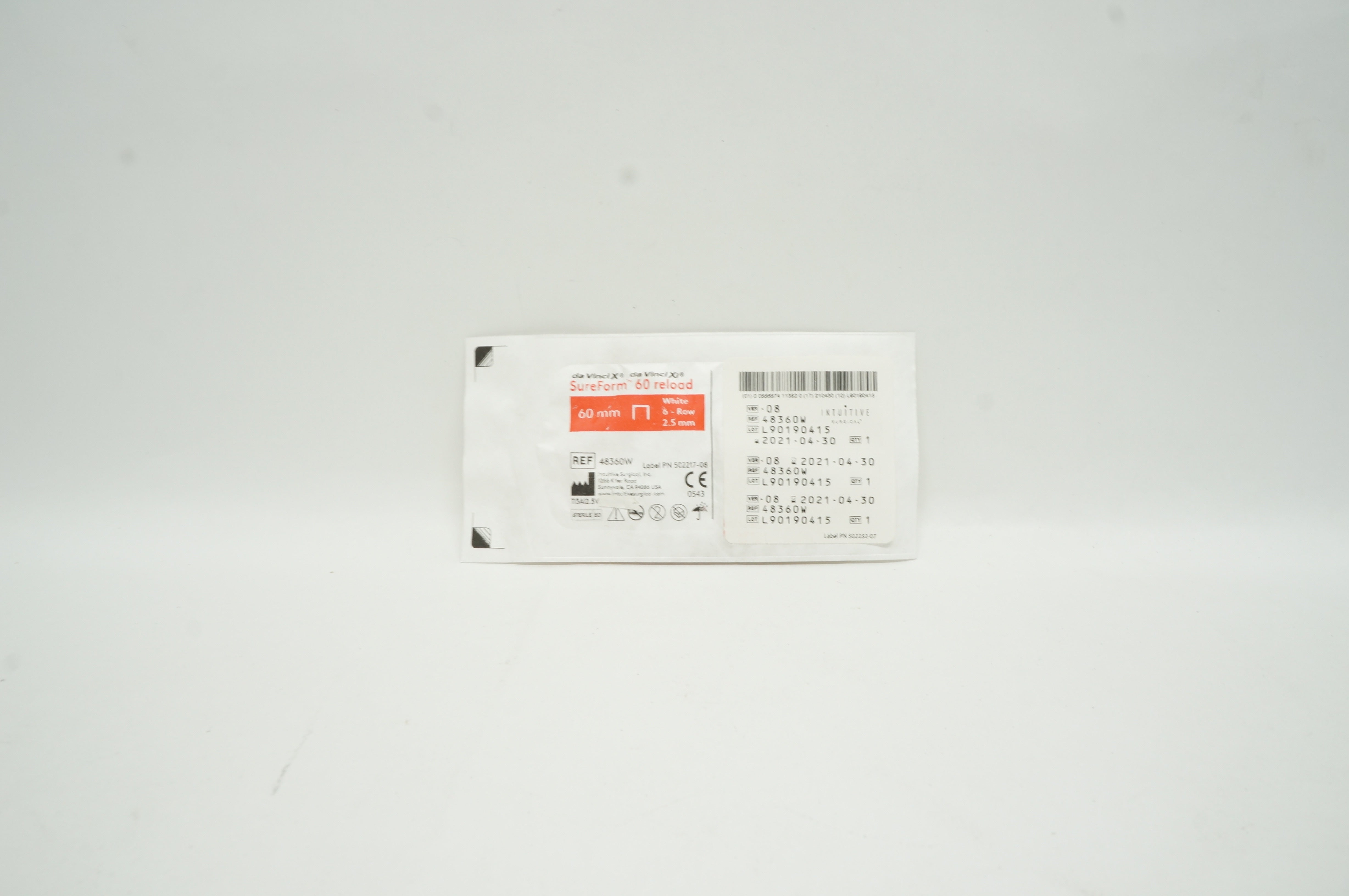 Intuitive 48360W da Vinci X, da Vinci Xi SureForm 60mm Reload, 6-Row 2.5mm (x)