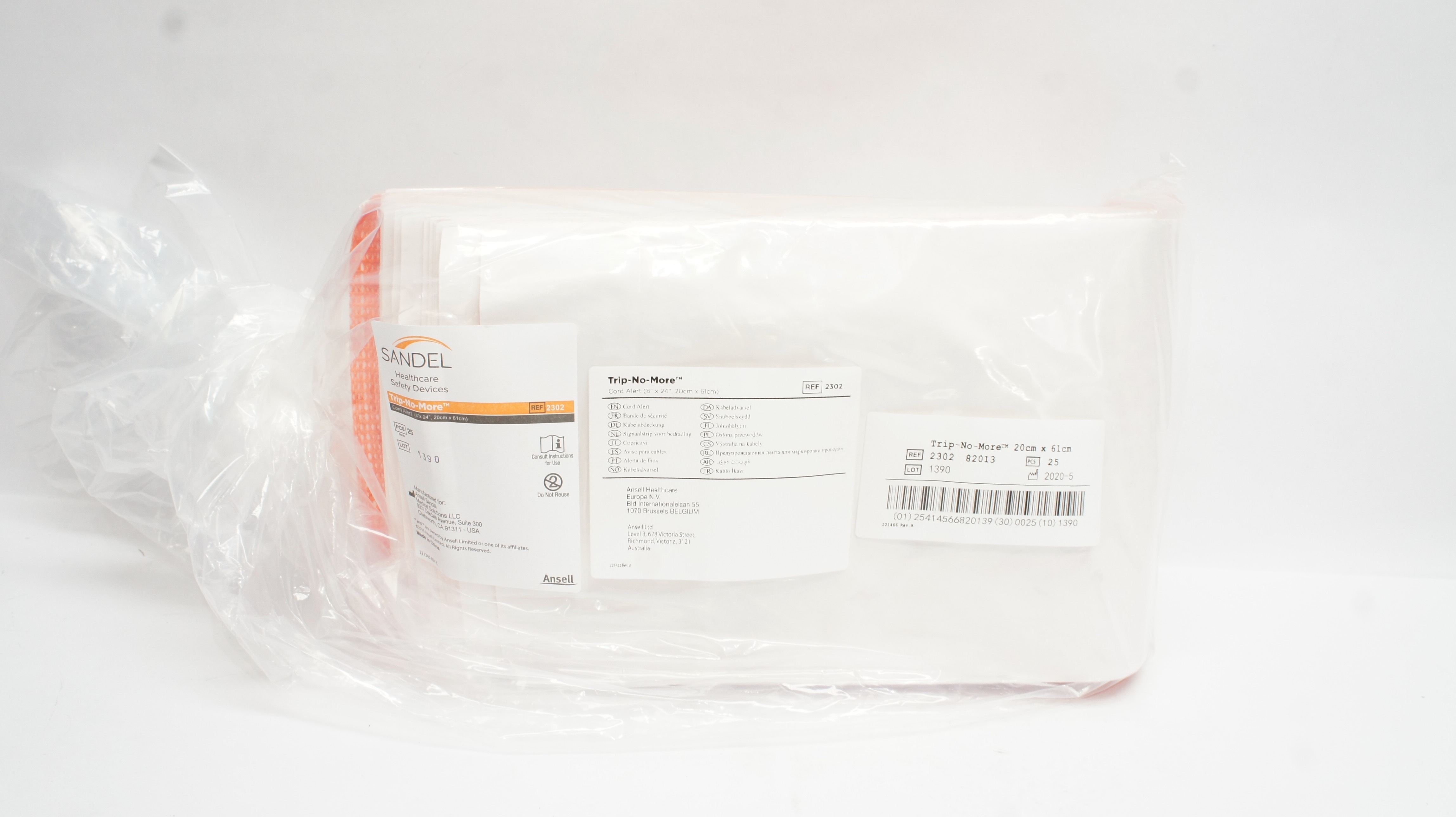 Ansell 2302 Sandel Trip-No-More Cord Alert 8In x 24In - Pack of 25