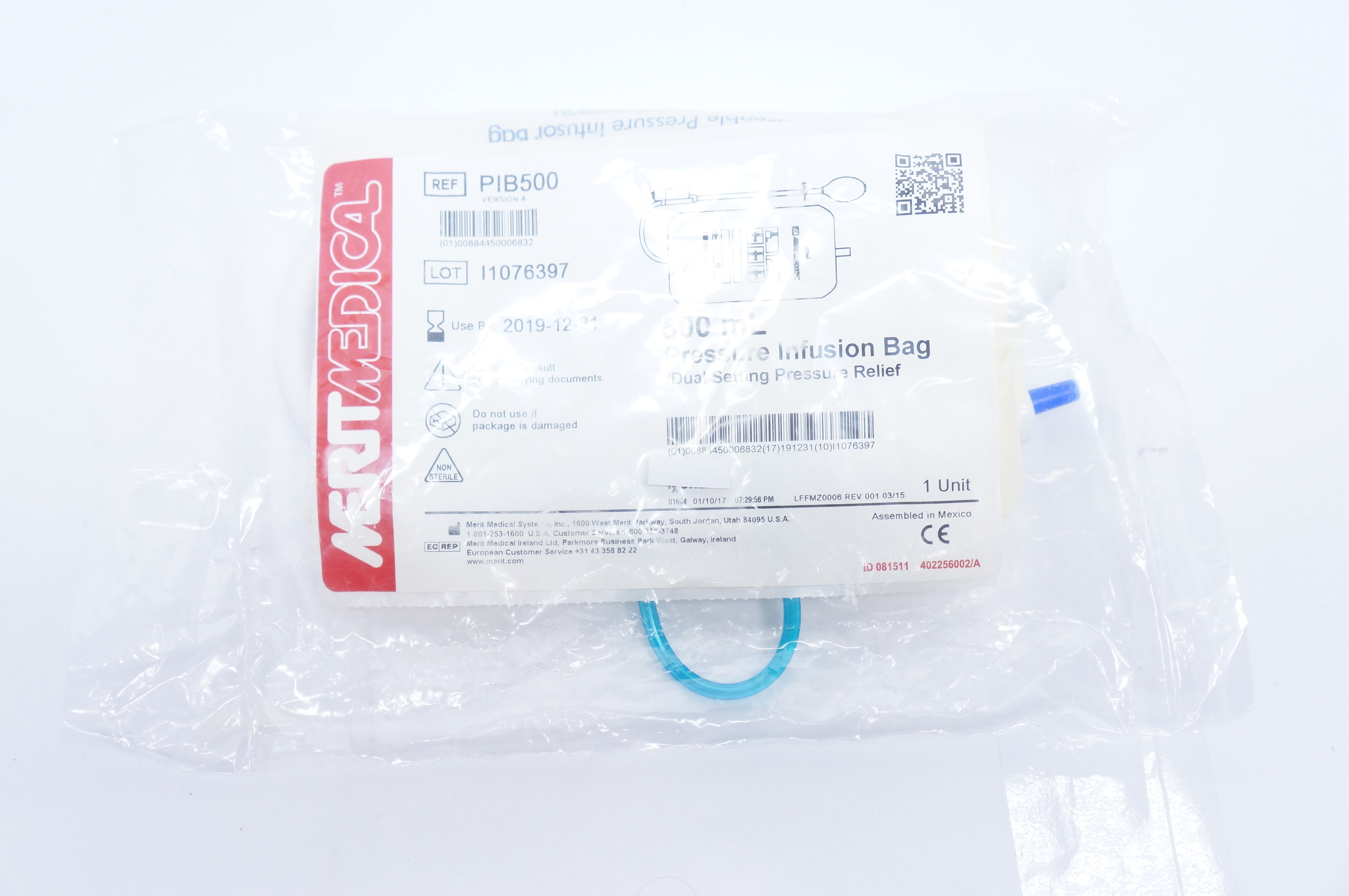 Merit Medical PIB500 Pressure Infusion Bag 500mL (x)