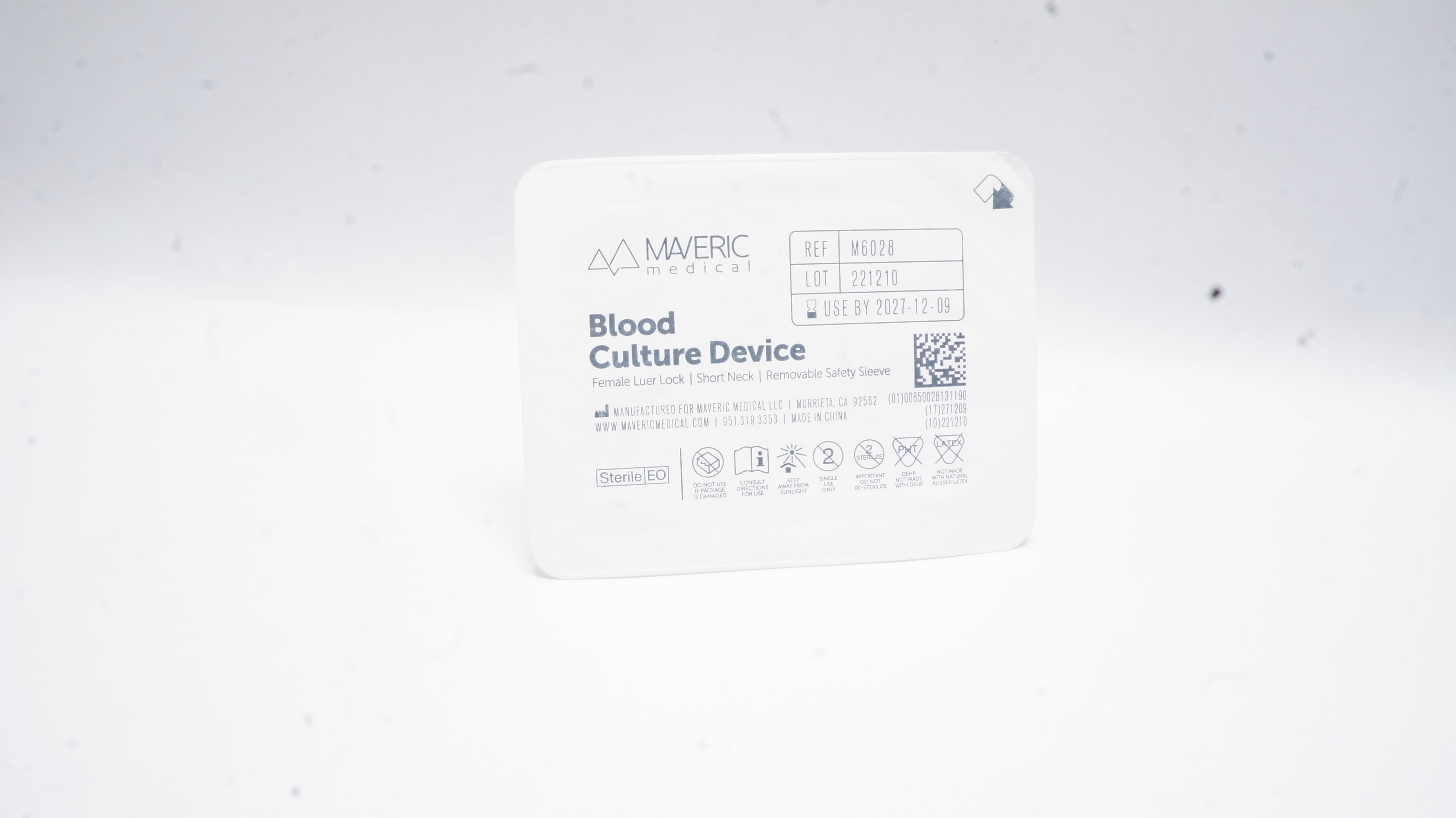 Maverick Medical M6028 Blood Culture Device Female Luer Lock/Short Neck