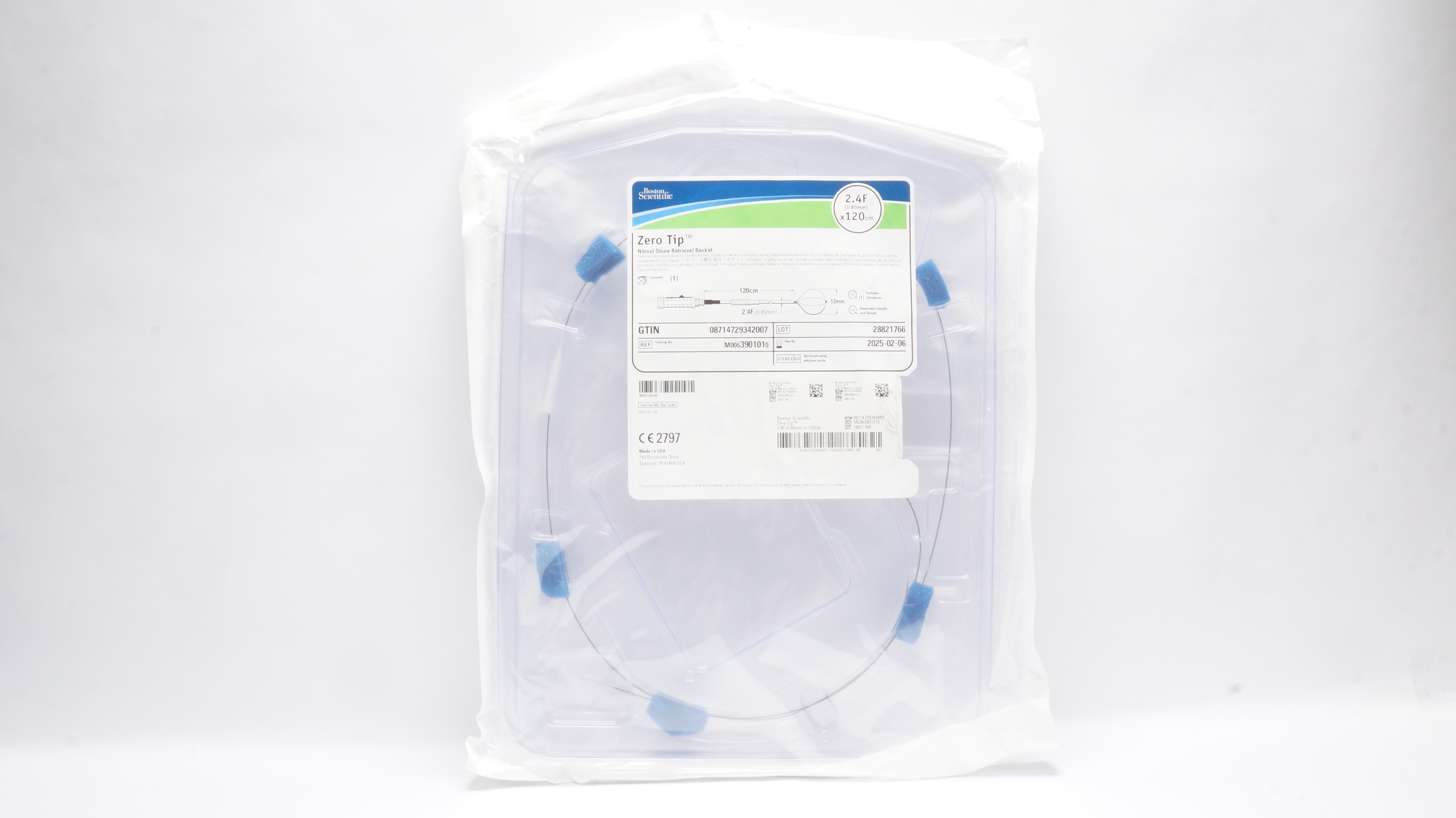 Boston Scientific M0063901010 Zero Tip Stone Retrieval Basket 2.4F x 120cm