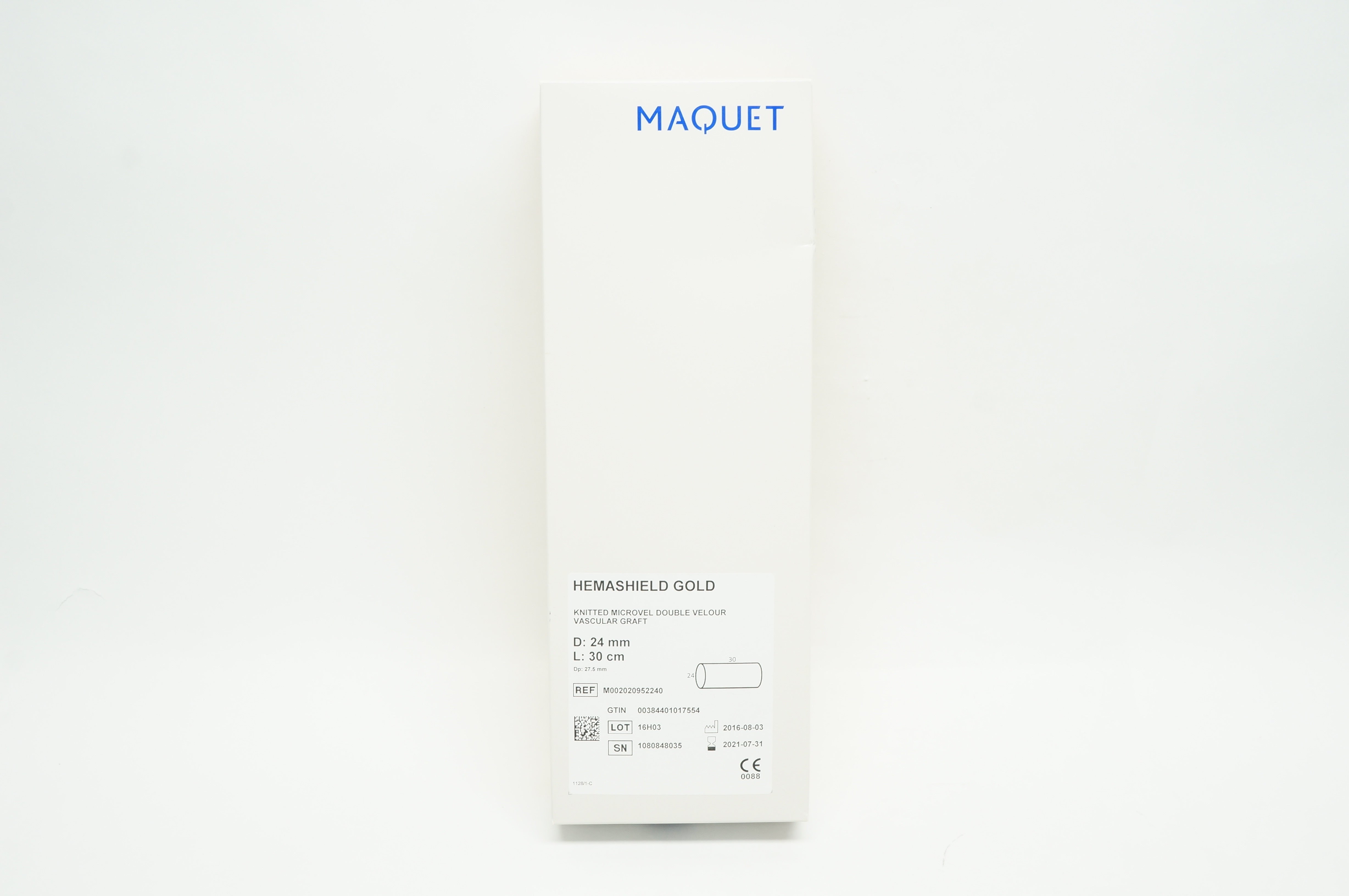 Intervascular M002020952240 Maquet Microvel Vascular Graft D: 24 mm L: 30 cm