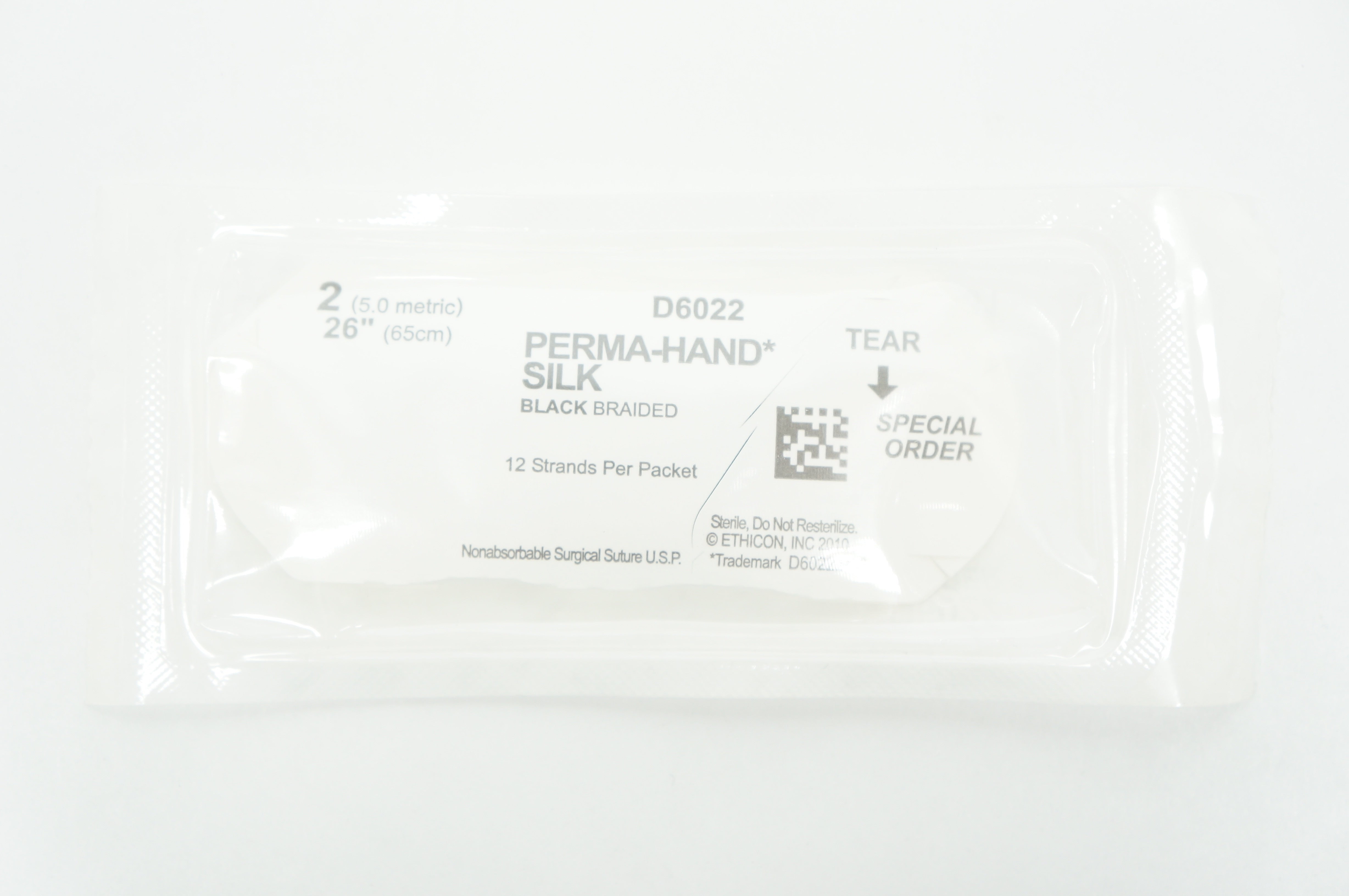 Ethicon D6022 2 Perma-Hand Silk Black Braided 26inch