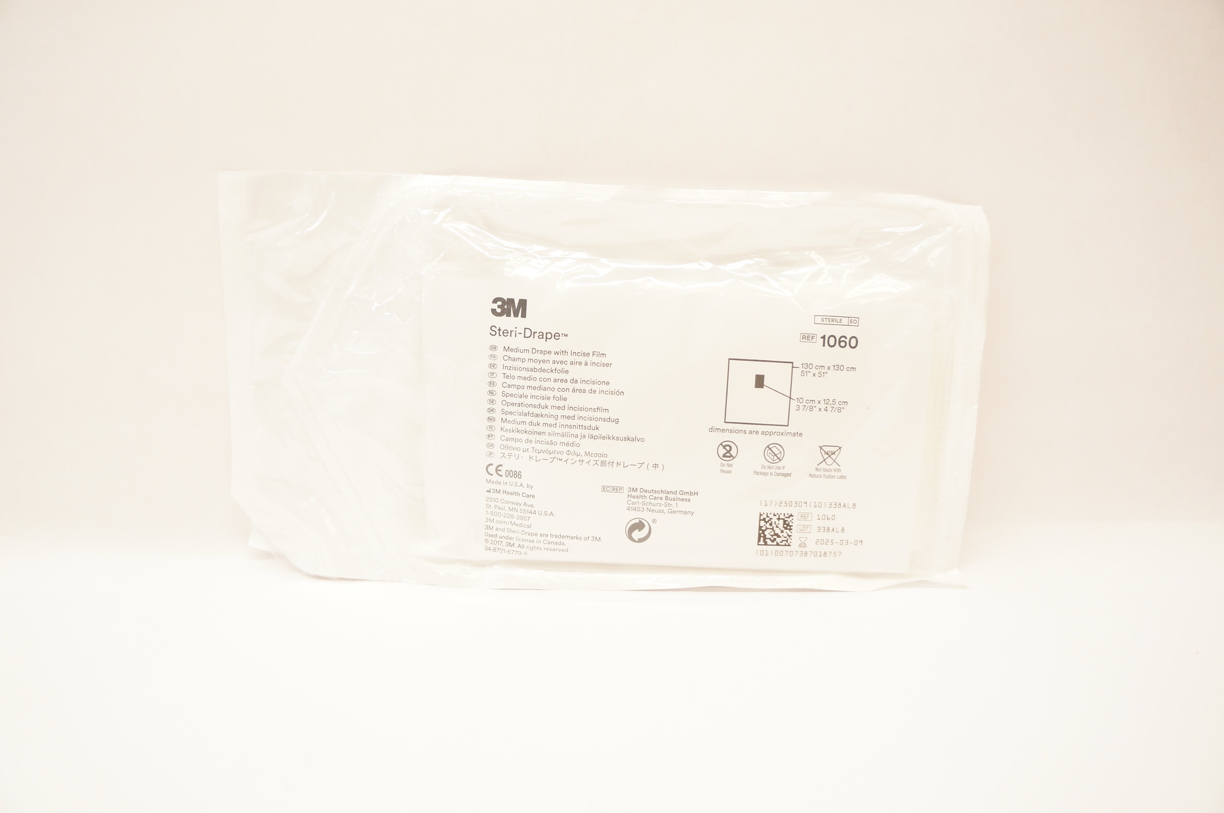 3M 1060 Steri-Drape Medium Drape with Incise Film 51 x 51inch, 3-7/8 x 4-7/8inch