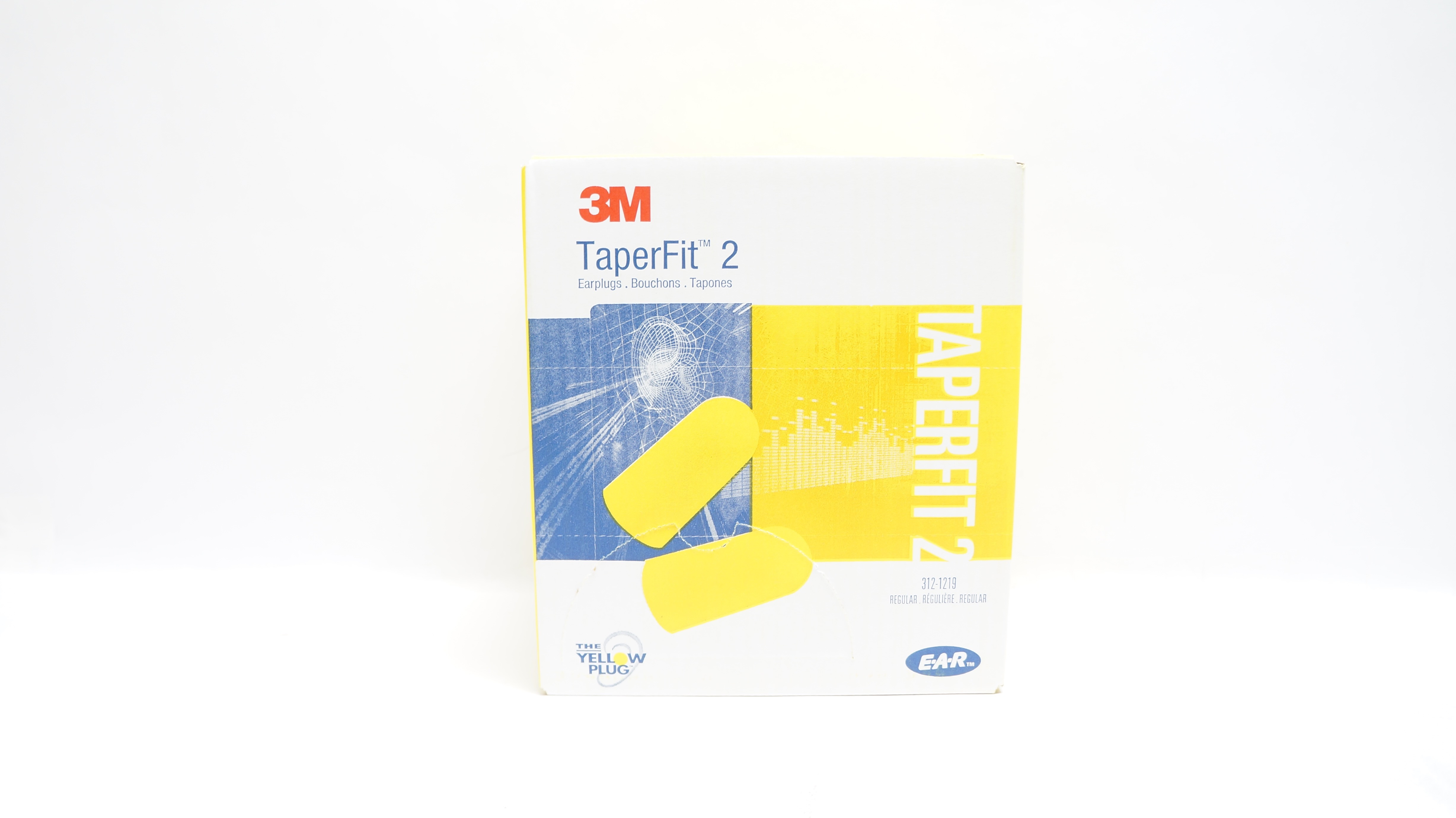 3M 312-1219 E-A-R TaperFit 2 Regular Uncorded Earplugs, Class 5 - Box of 200