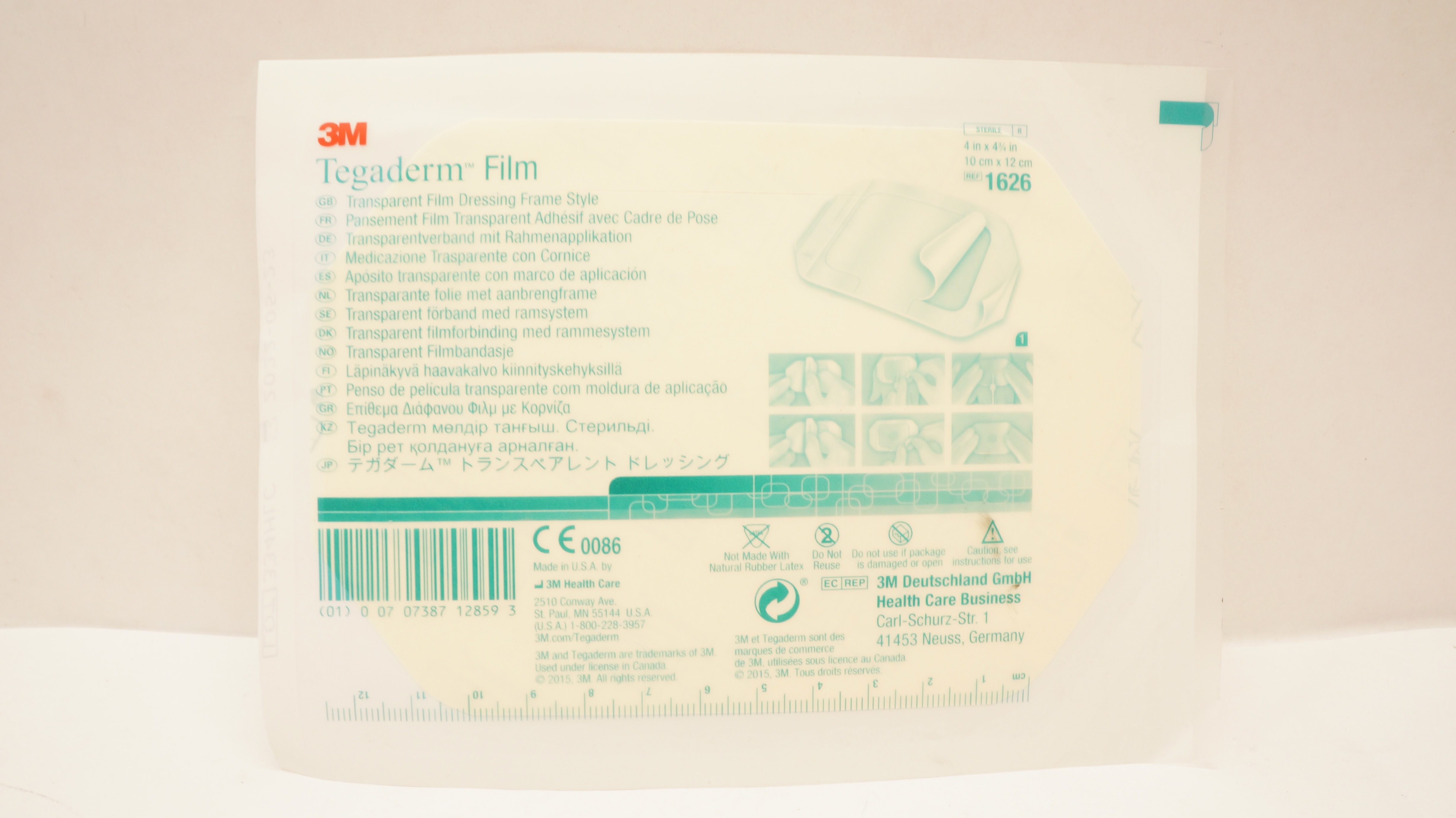 3M 1626 Tegaderm Transparent Film Dressing Frame Style 4inch x 4-3/4inch (x)
