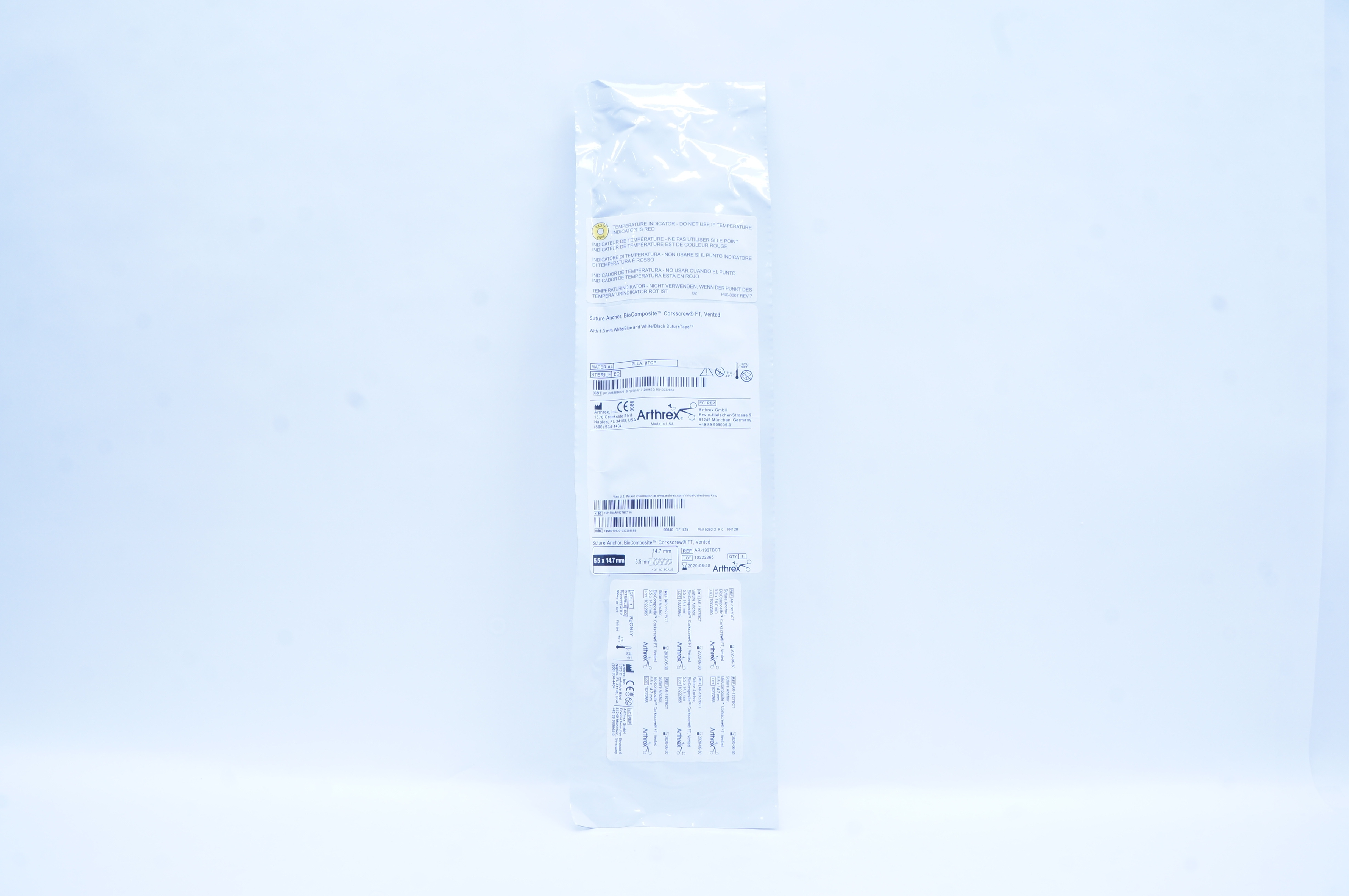 Arthrex AR-1927BCT Stre. Anchor, Corkscrew FT, Vented 5.5inch x 14,7mm (x)