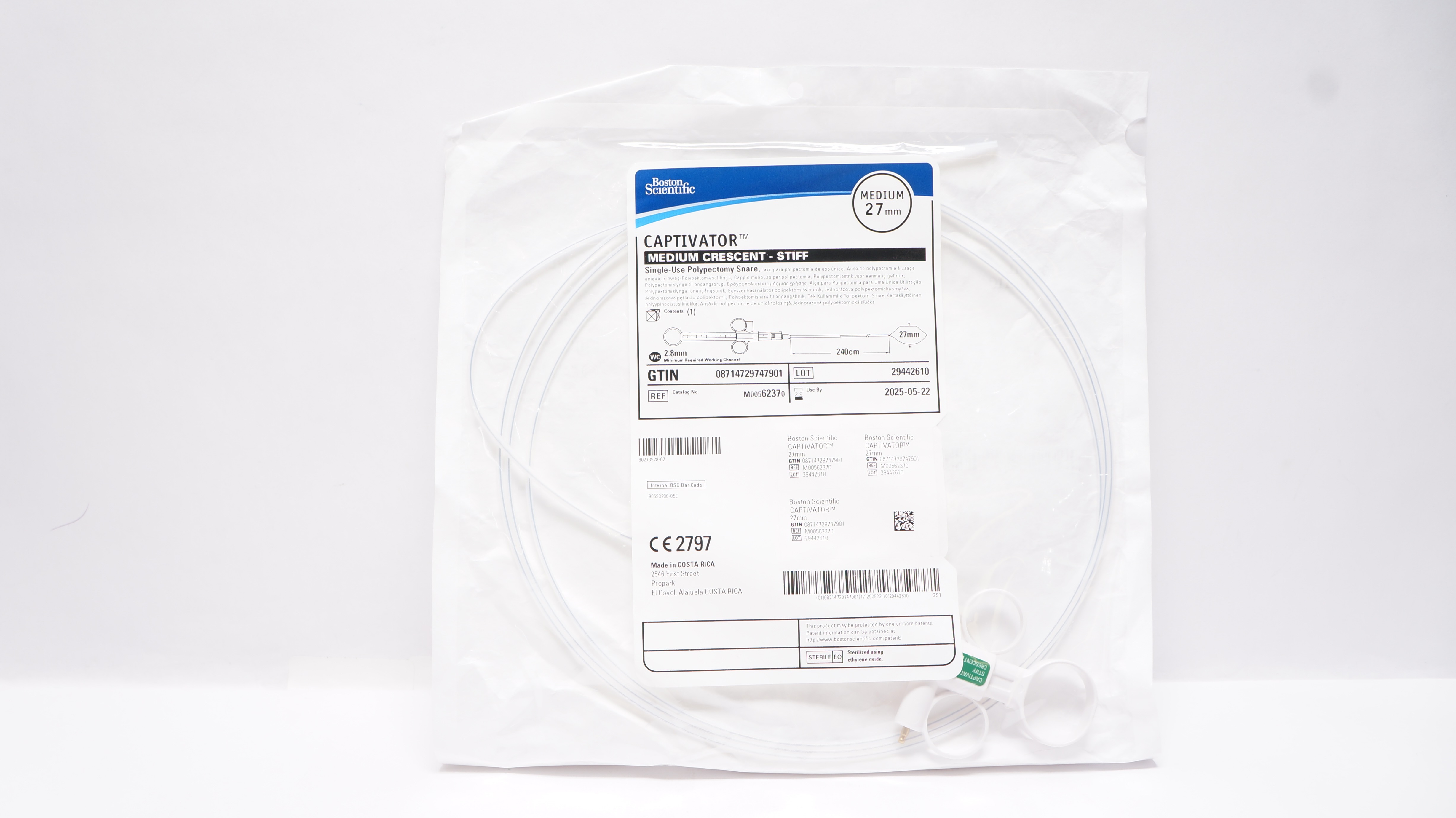 Boston Scientific M00562370 Captivator Single-Use Polypectomy Snare, Medium 27mm