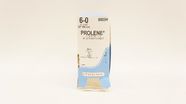 Ethicon 8805H 6-0 Prolene Polypropylene Stre BV-1 9.3mm 3/8c 24inch(x)-Box of 21