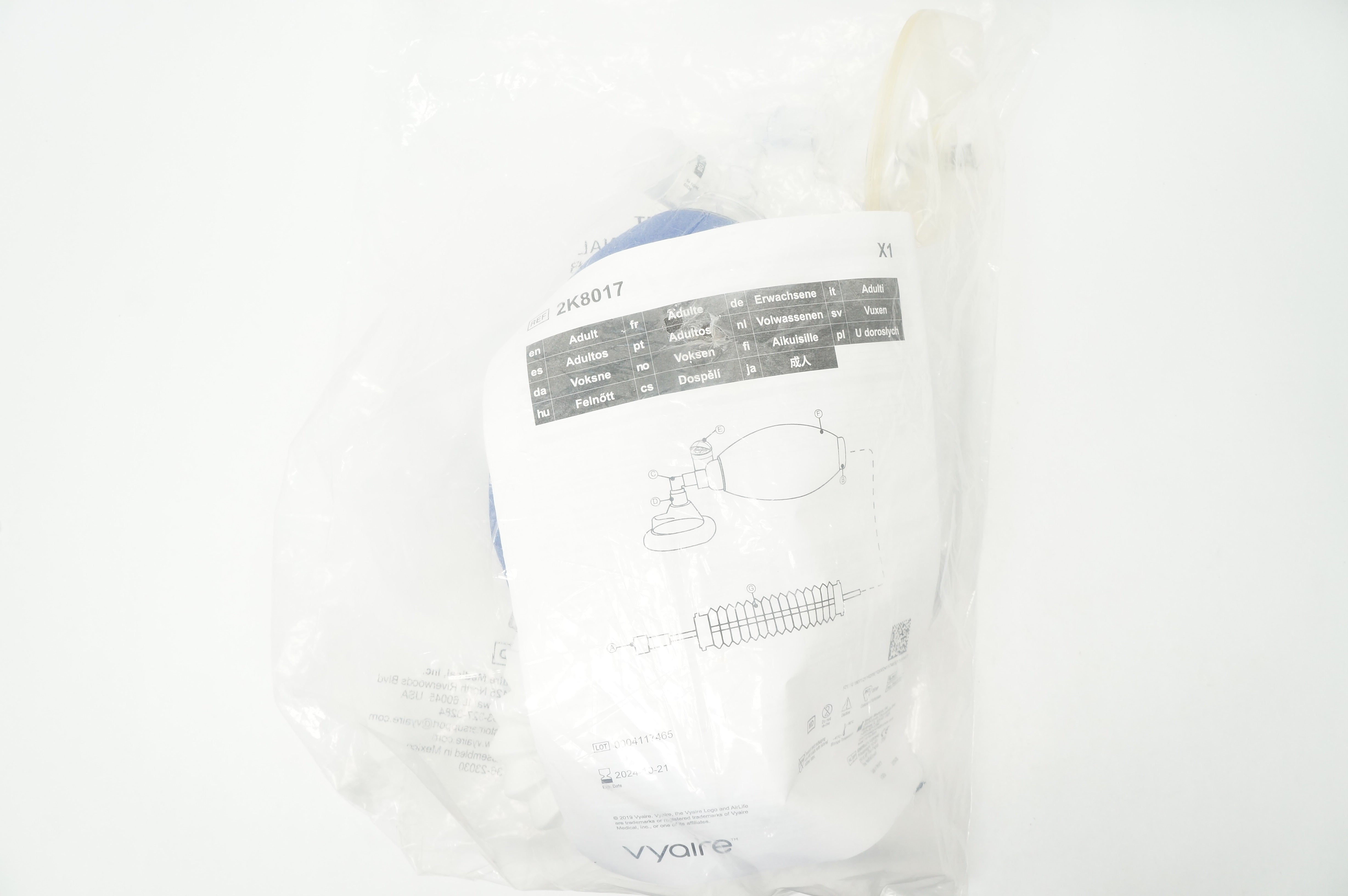 Vyaire 2K8017 AirLife Manual Resuscitator, Adult