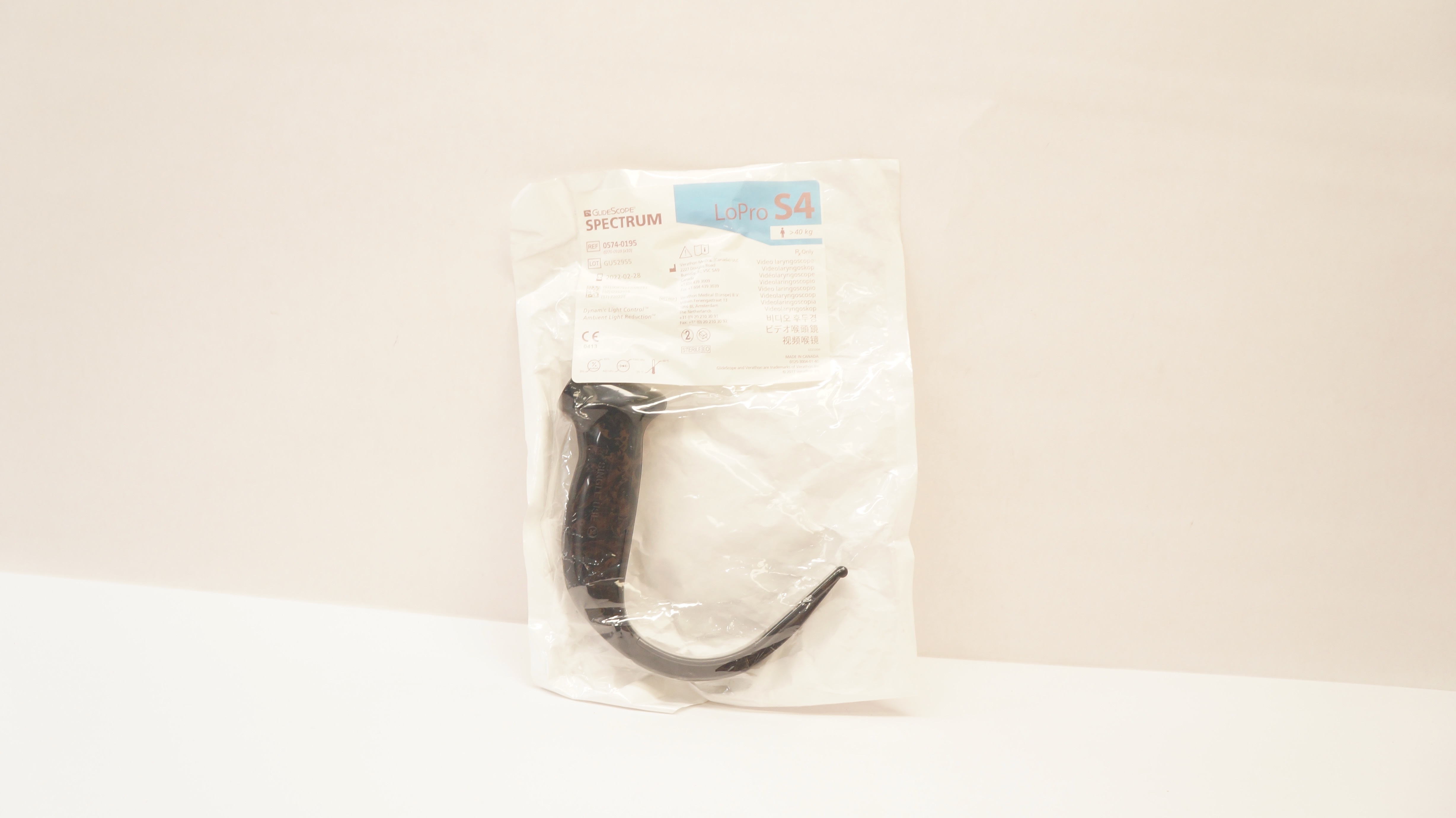 Verathon 0574-0195 GlideScope Spectrum LoPro S4 >40kg (x)