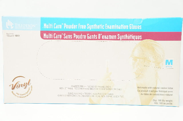 Tillotson 6813 Multi Care Powder-Free Synthetic Exam Gloves M - Box of 100