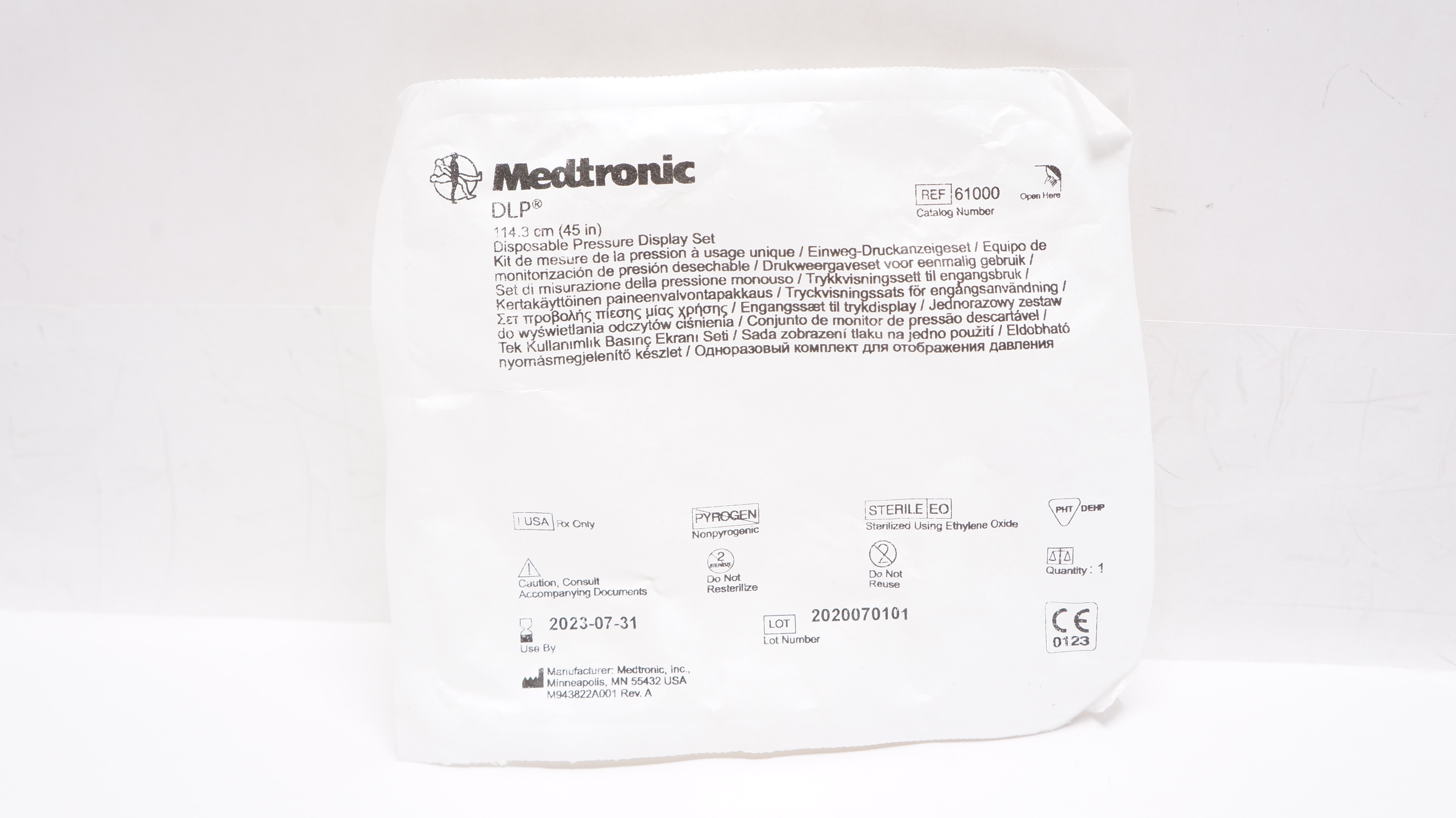Medtronic 61000 DLP Disposable Pressure Display Set 45inch (x)