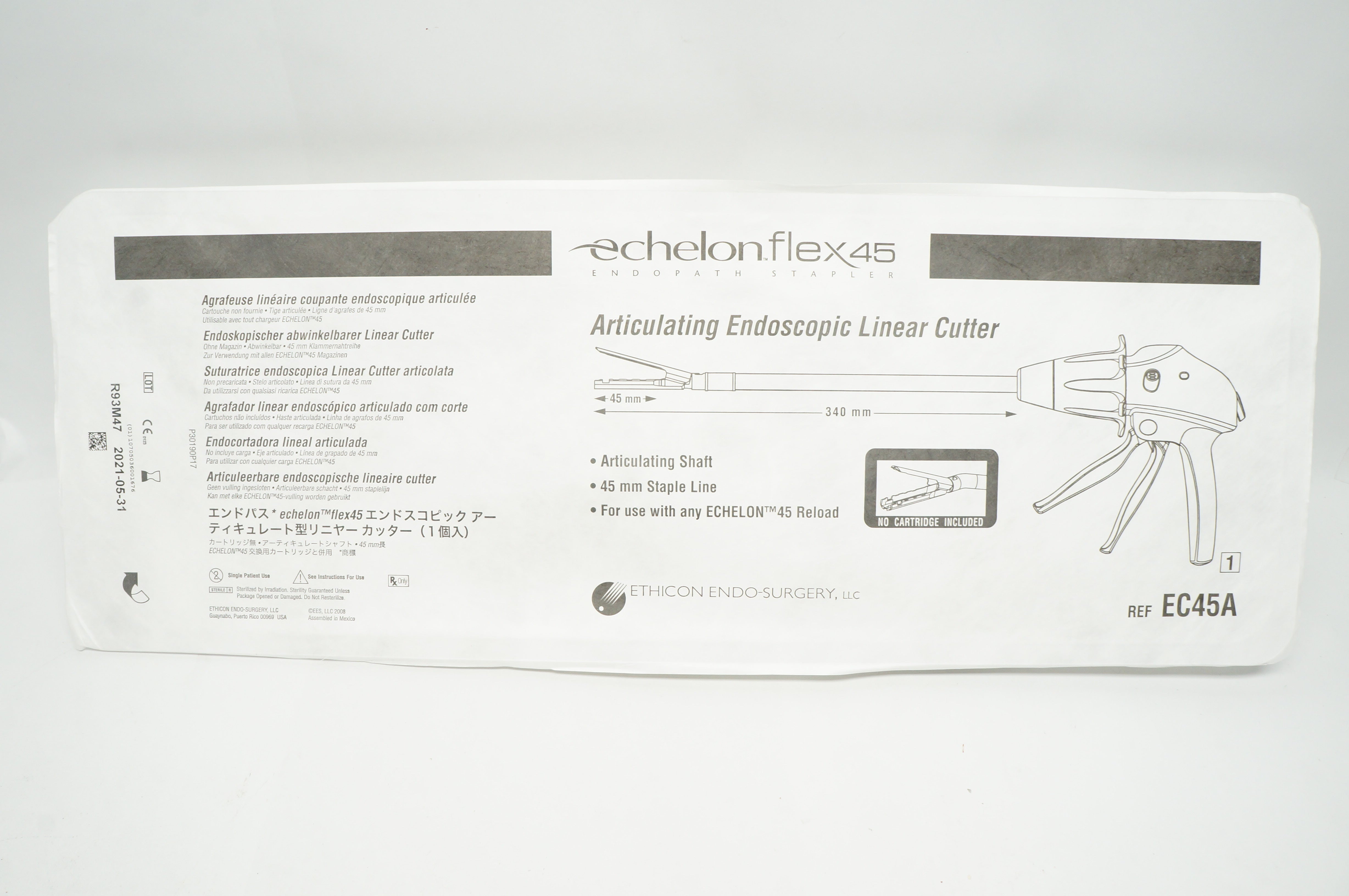 Ethicon EC45A Echelonflex 45 Articulating Endoscopic Linear Cutter 45x 340mm (x)