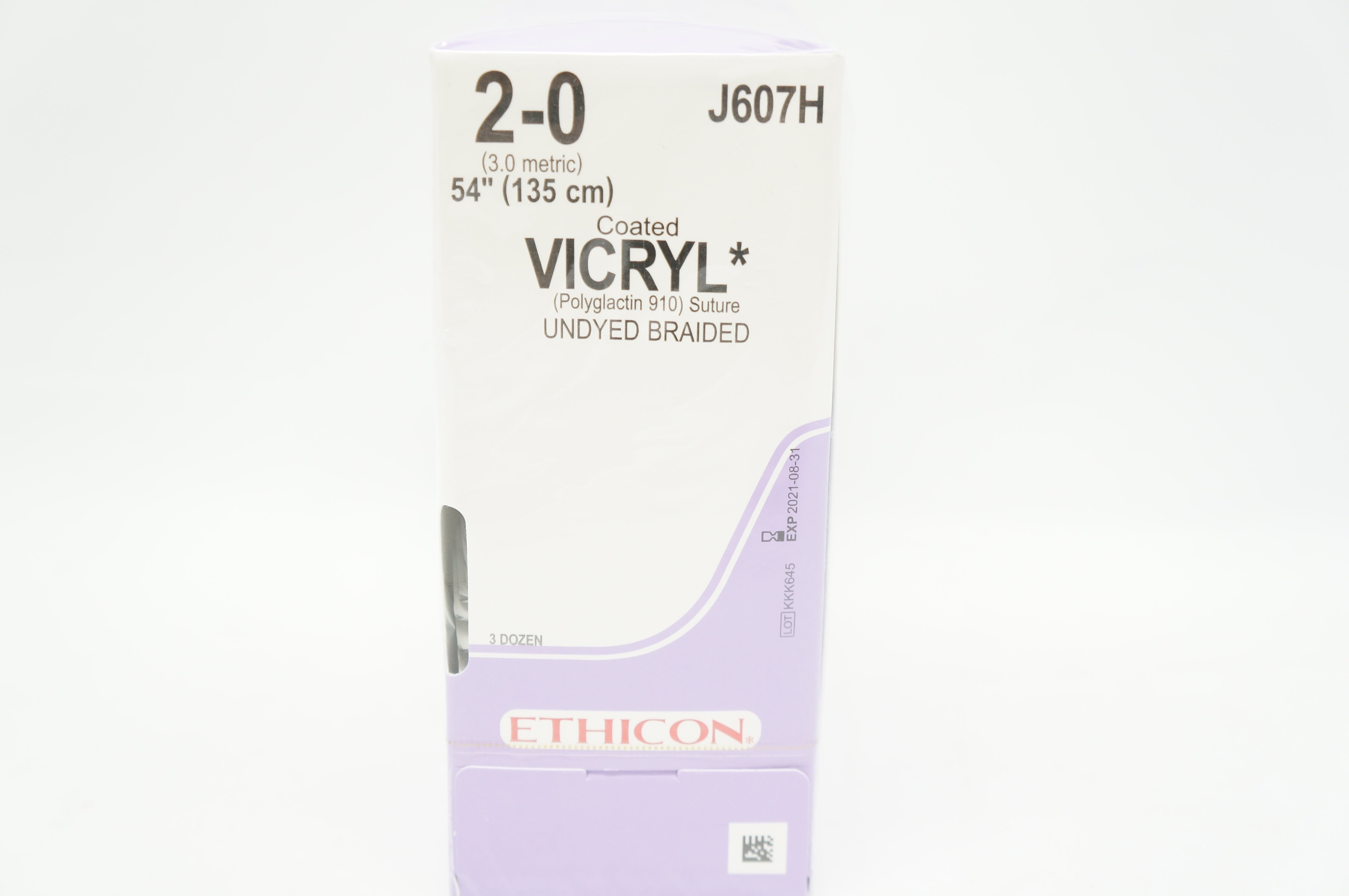 Ethicon J607H 2-0 Coated Vicryl Polyglactin 910 Stre 54inch (x) - Box of 36