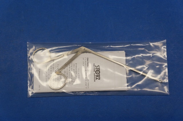 Karl Storz 221454 FISCH Ear Forceps, Round Cupped Jaws, Diameter 3 mm, WL 12.5cm
