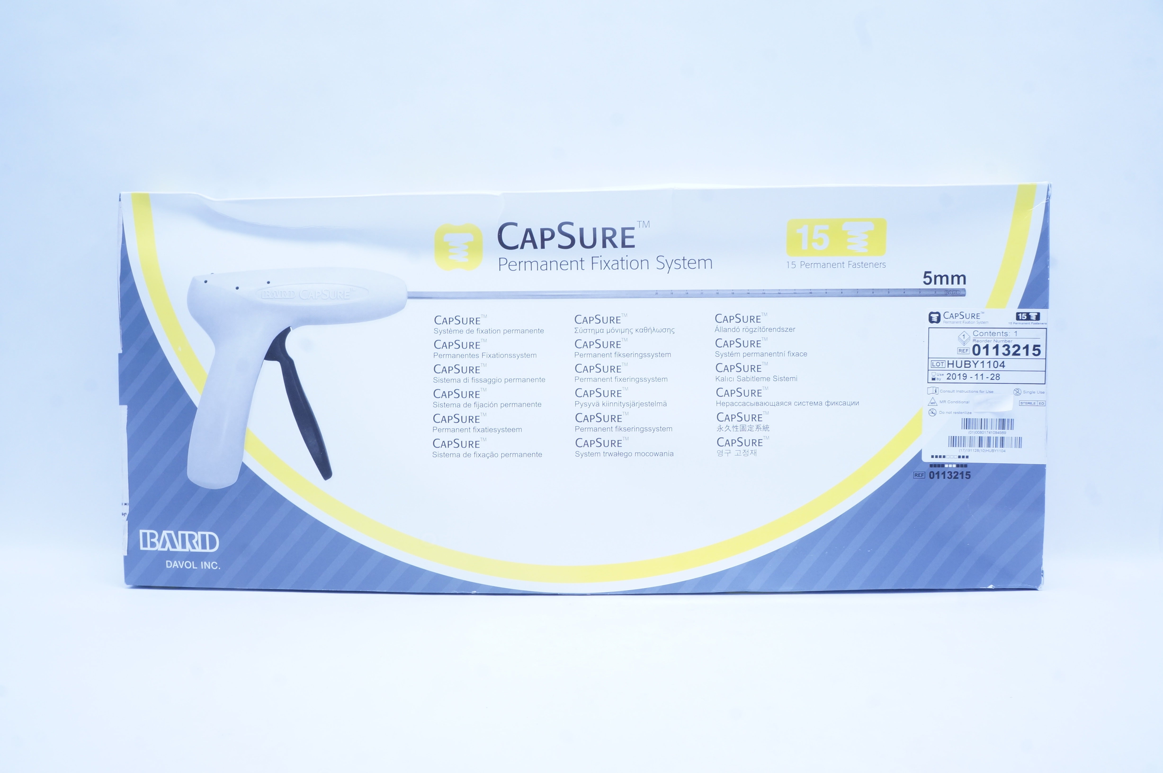 Bard 0113215 Davol CapSure Permanent Fixation System 5mm (x) - Box of 15