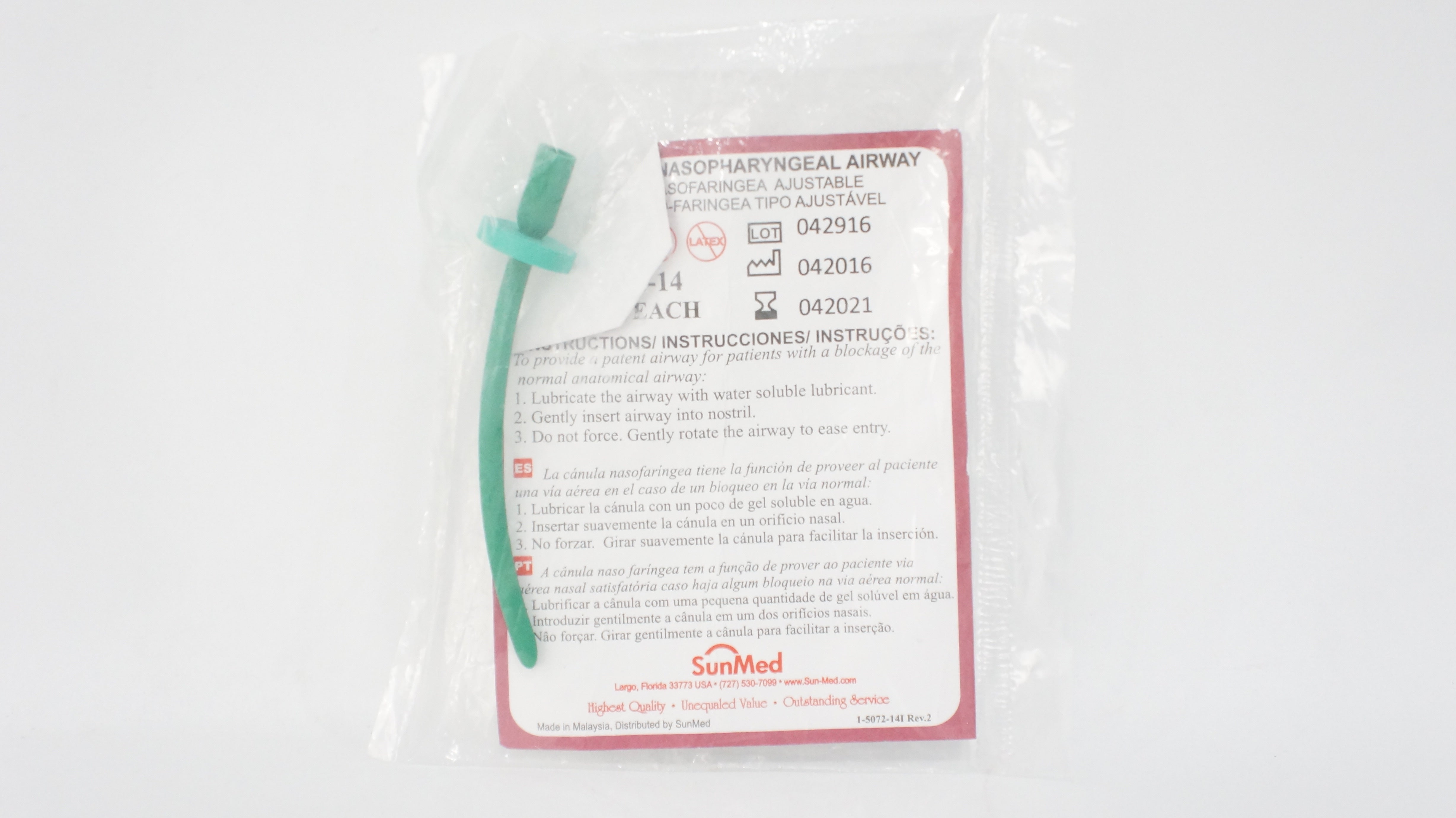 SunMed 1-5075-14 Robertazzi Nasopharyngeal Airway 14Fr (x)