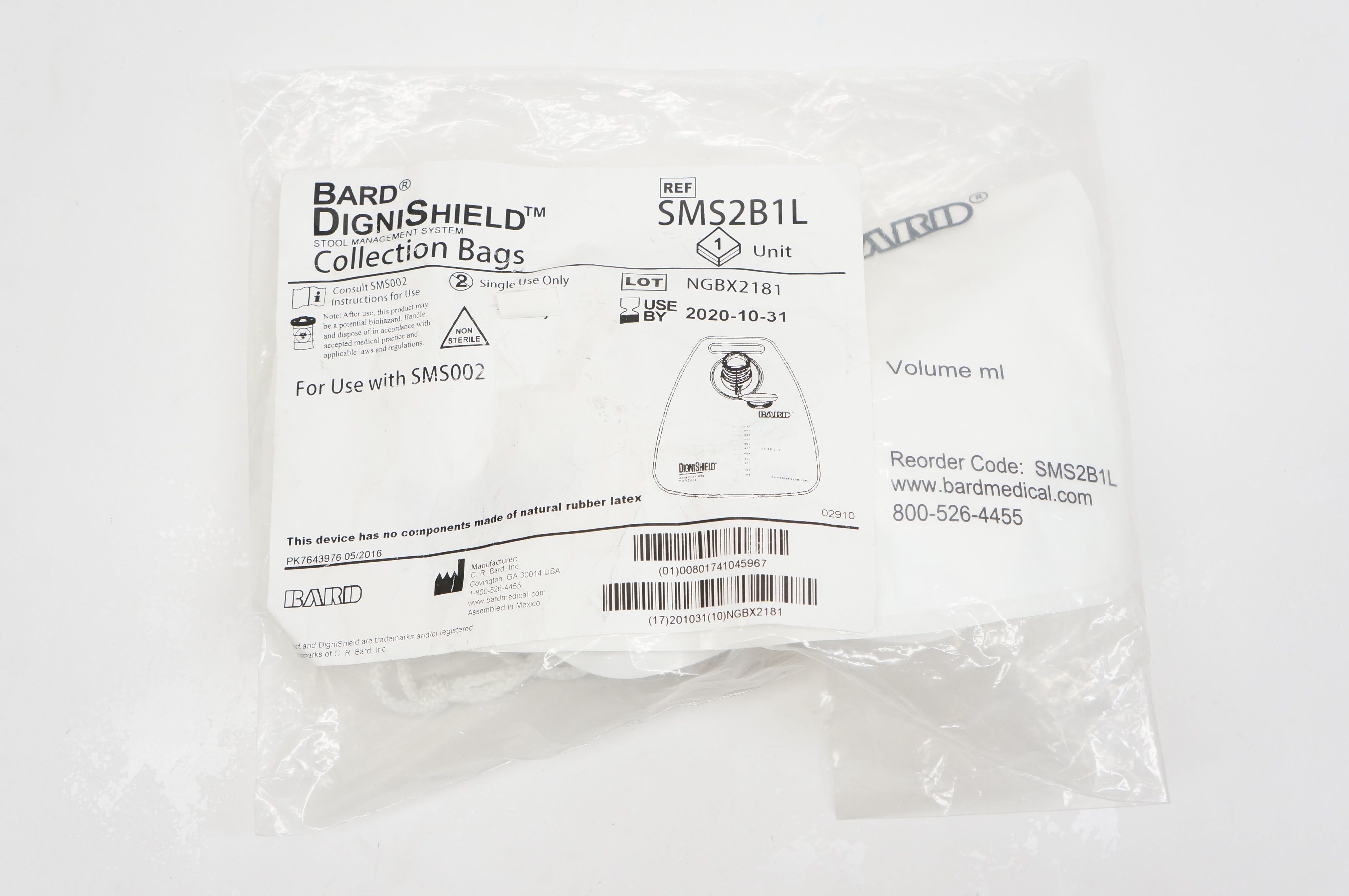 Bard SMS2B1L DigniShield Collection Bags