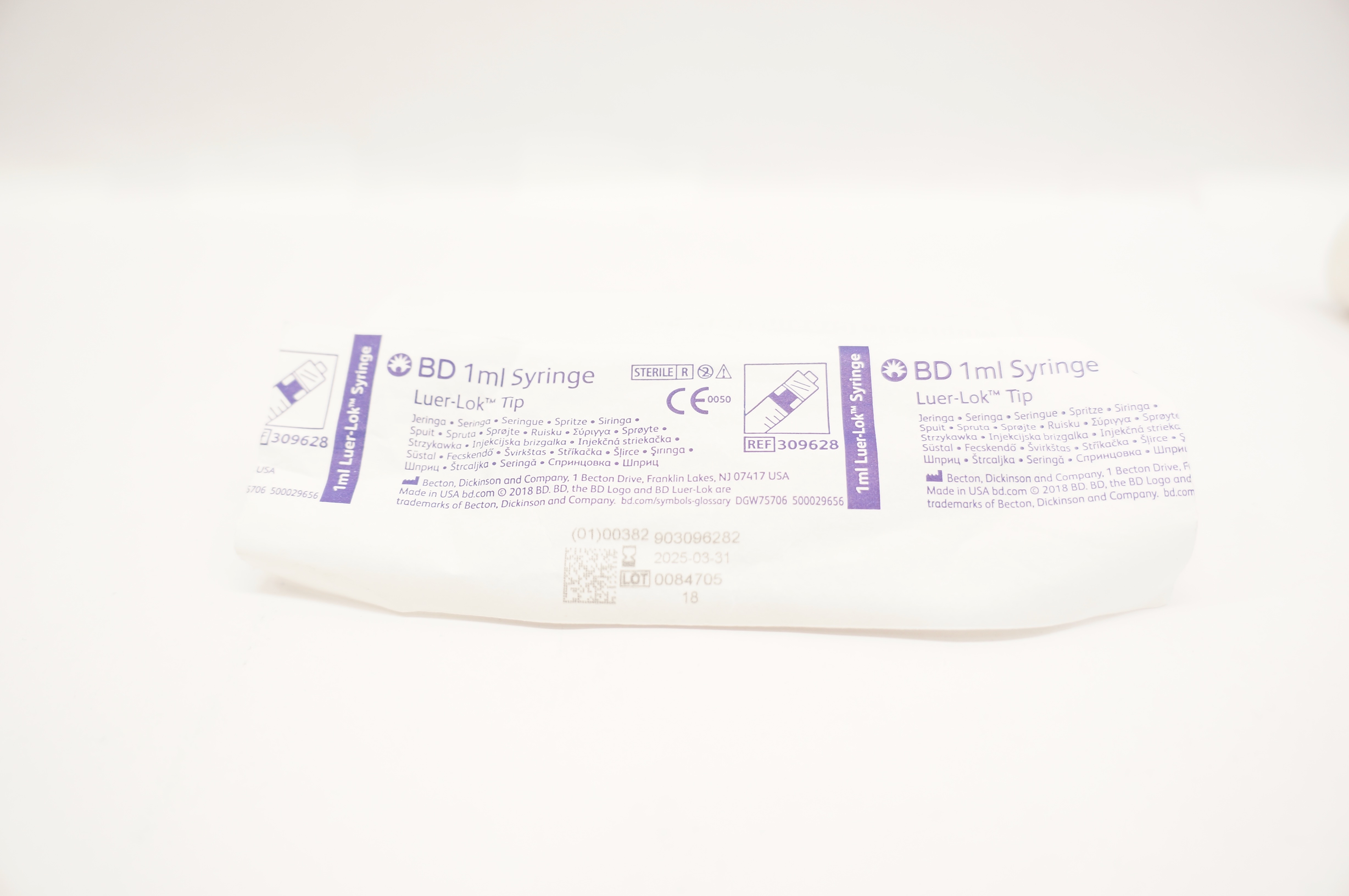 BD 309628 Luer Lok Tip 1ml Syringe