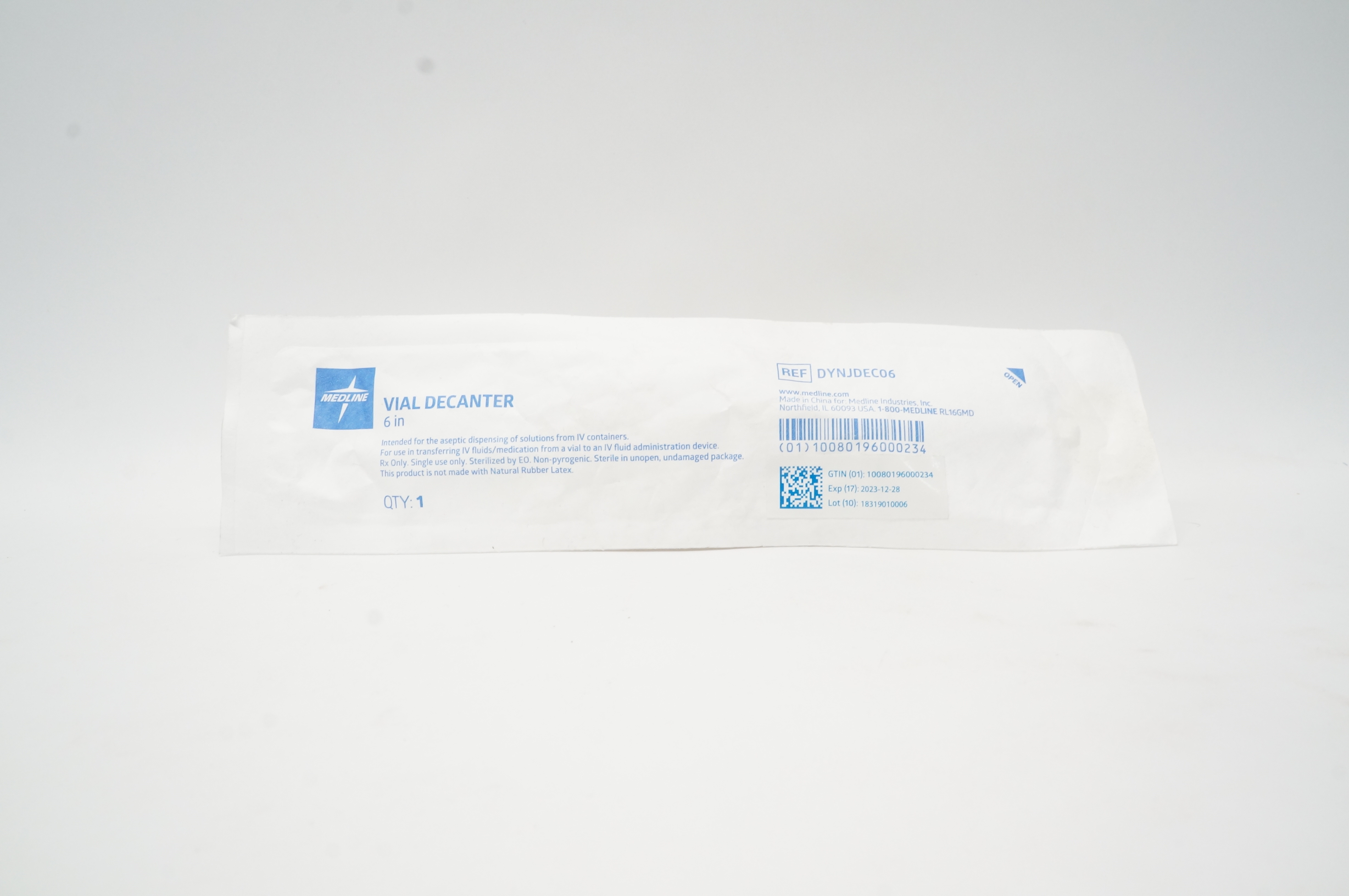 Medline DYNJDEC06 Vial Decanter 6 inch