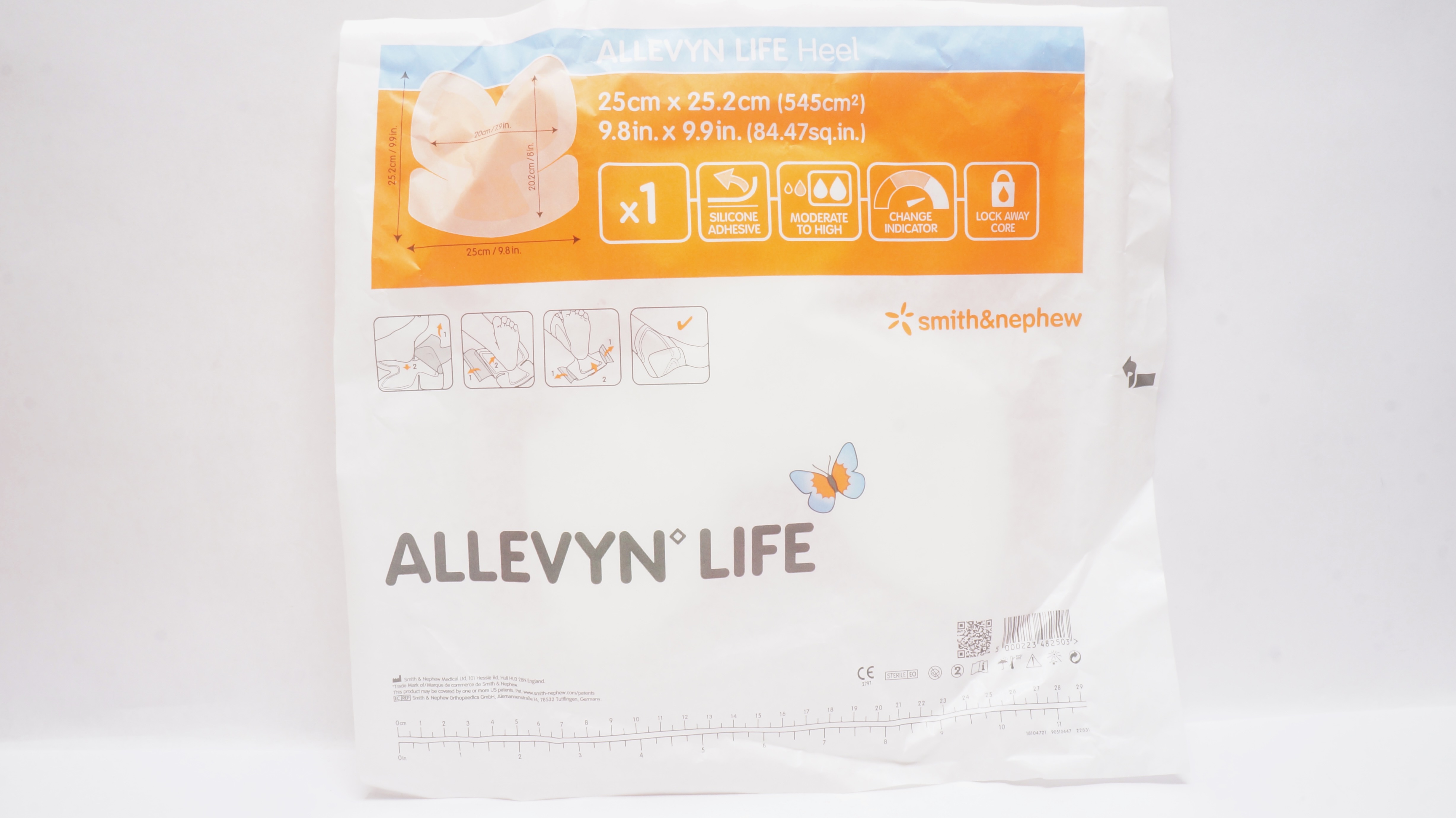 Smith&Nephew 66801304 Allevyn Life Heel Dressing 9.8inch x 9.9inch