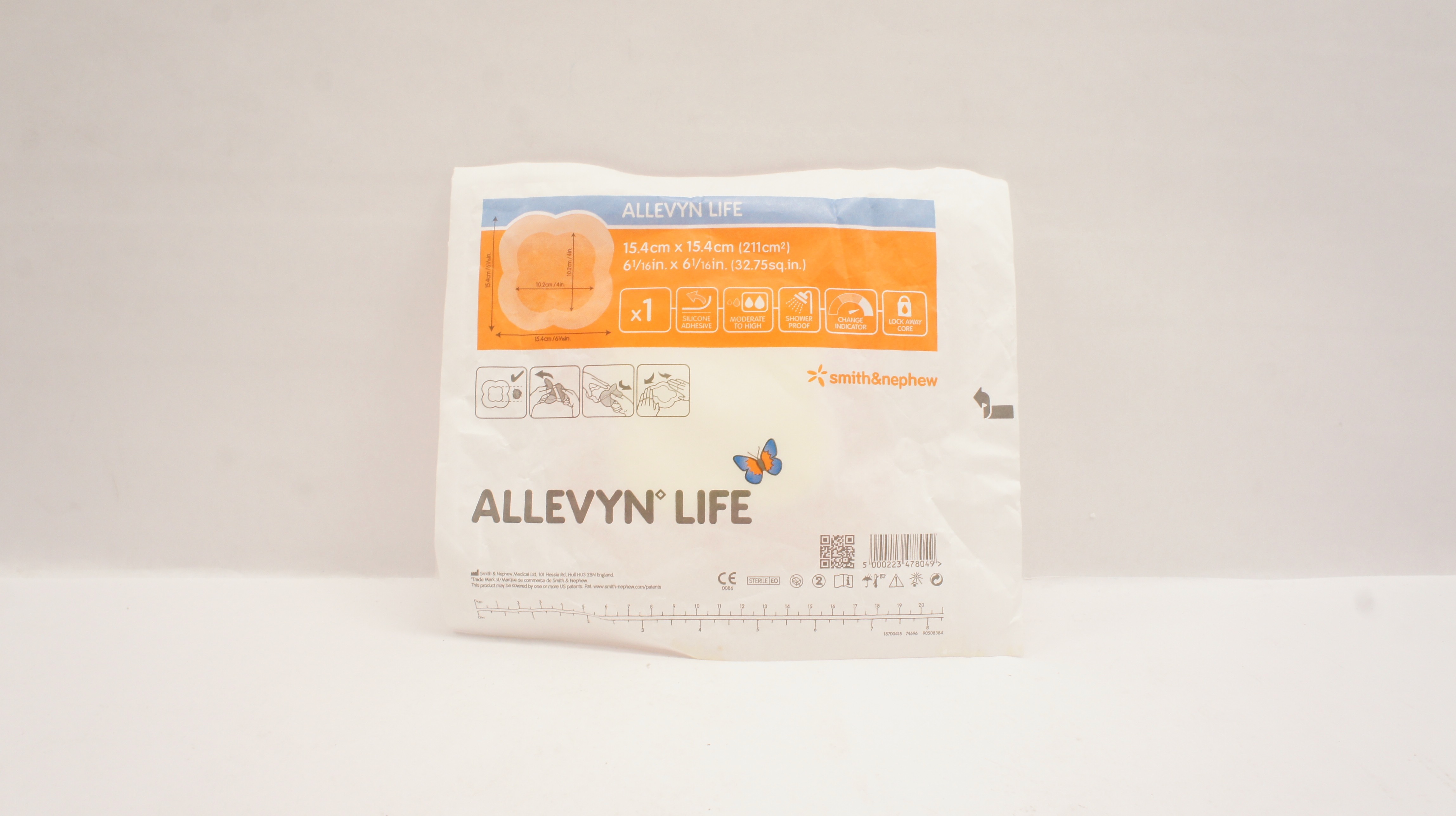 Smith&Nephew 66801069 Allevyn Life Dressing 6 1/16inch x 6 1/16inch (x)